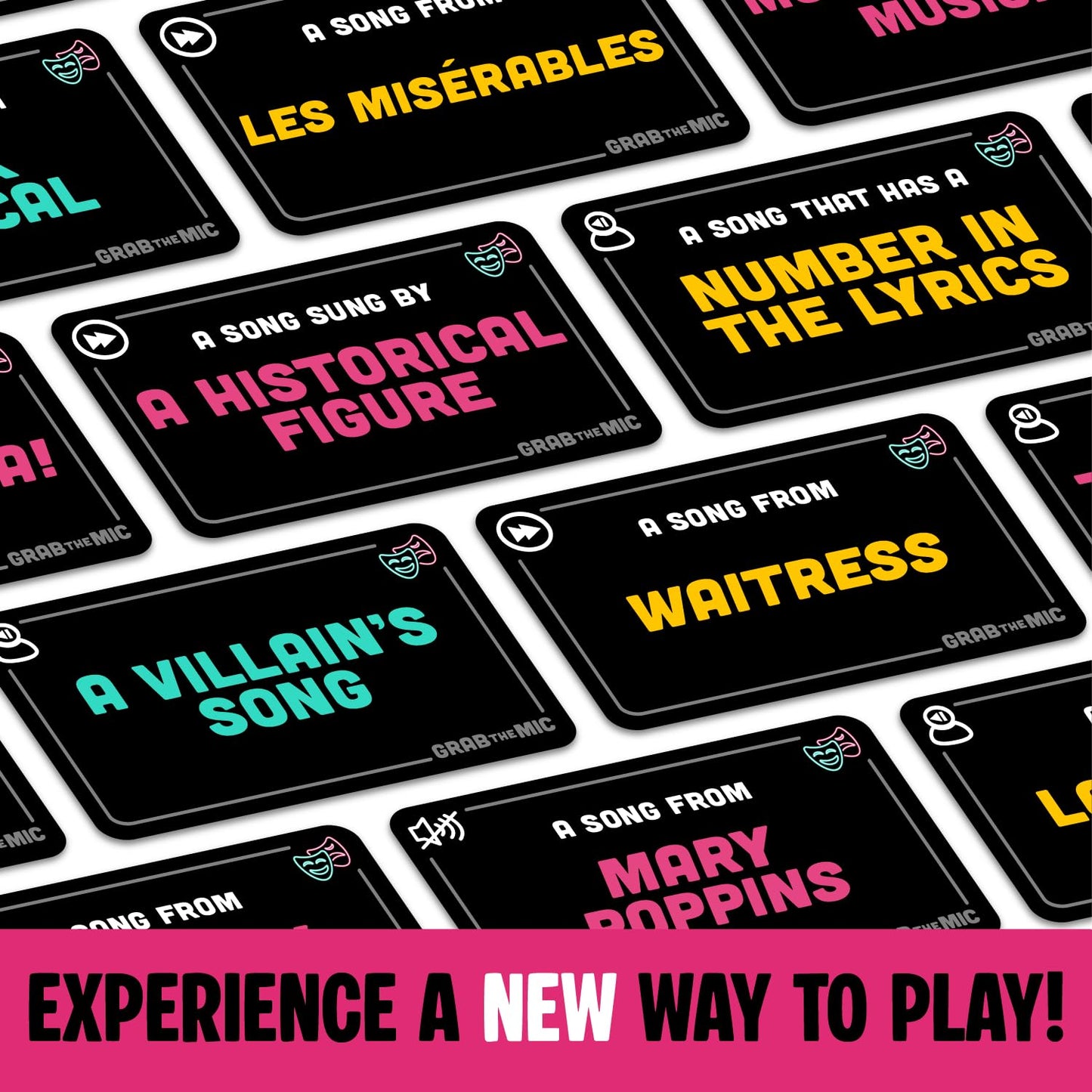 Lucky Egg Grab The Mic Musicals Expansion – 50 New Expansion Cards for Family Karaoke (8+) | 2-15 Players