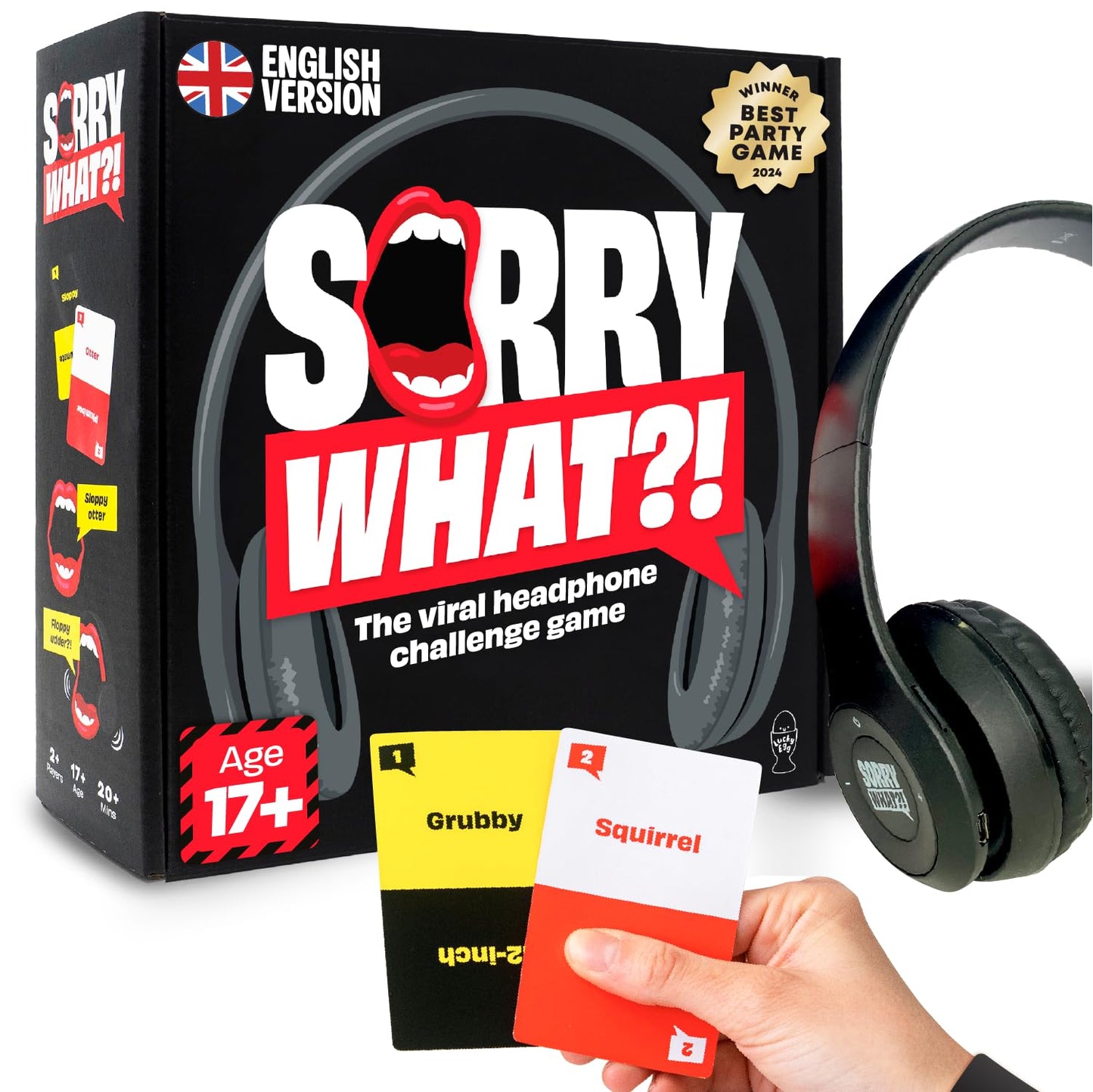 Lucky Egg Sorry What: Uncensored Lip Reading Party Game for Adults – 40,000 Phrases, 2+ Players (Ages 17+)