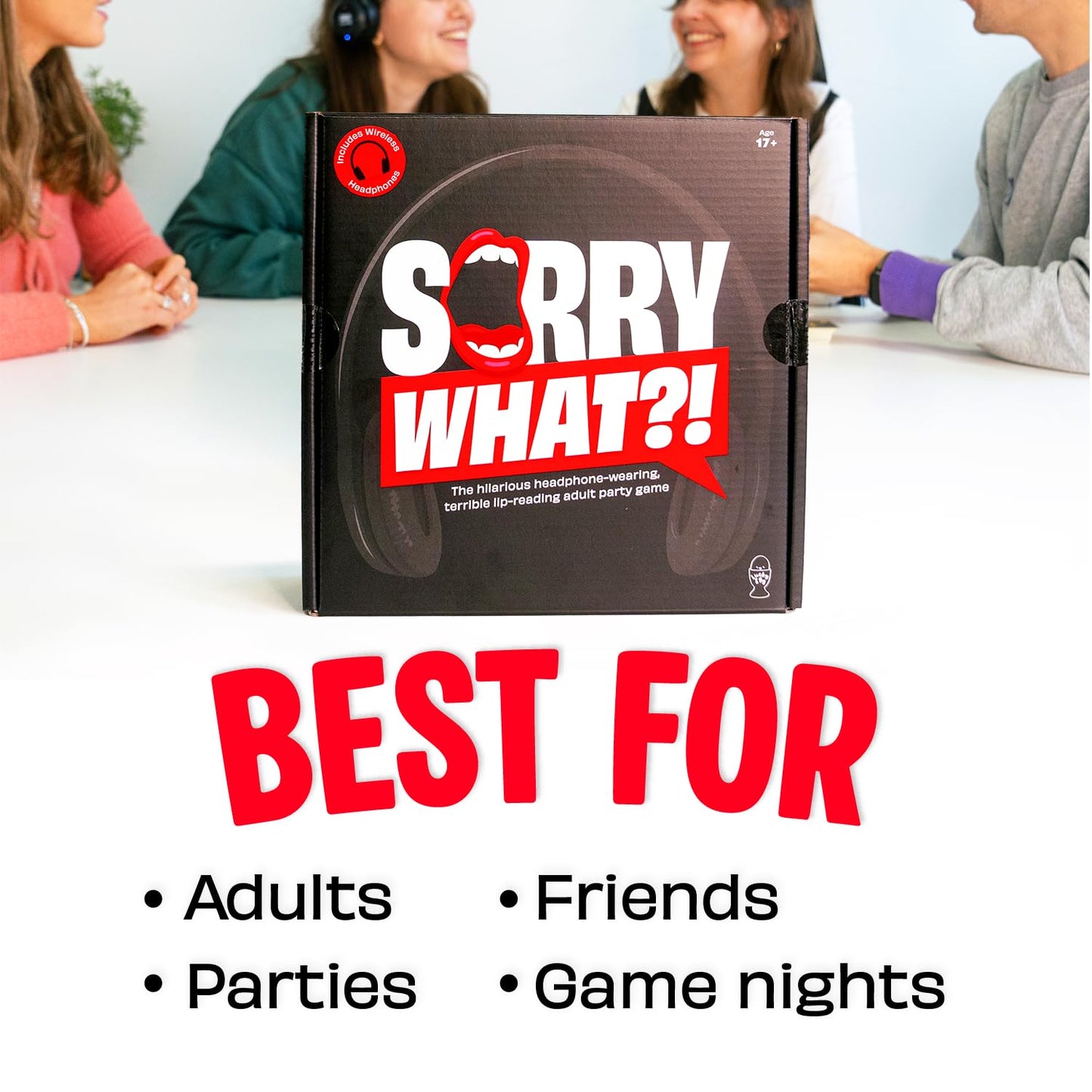 Lucky Egg Sorry What: Uncensored Lip Reading Party Game for Adults – 40,000 Phrases, 2+ Players (Ages 17+)