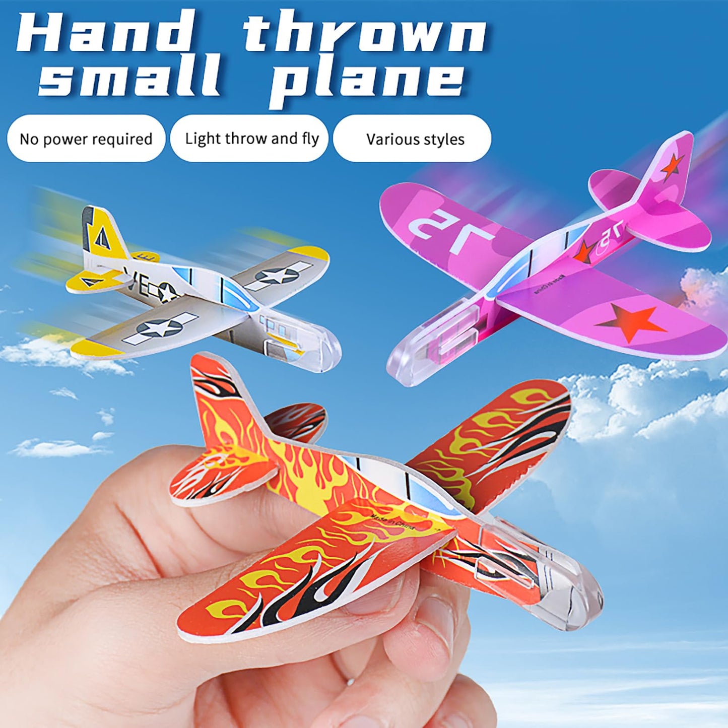 LUCKY GUESS Foam Gliders – 100 Pcs Colorful Foam Planes for Parties, Classrooms & Outdoor Fun