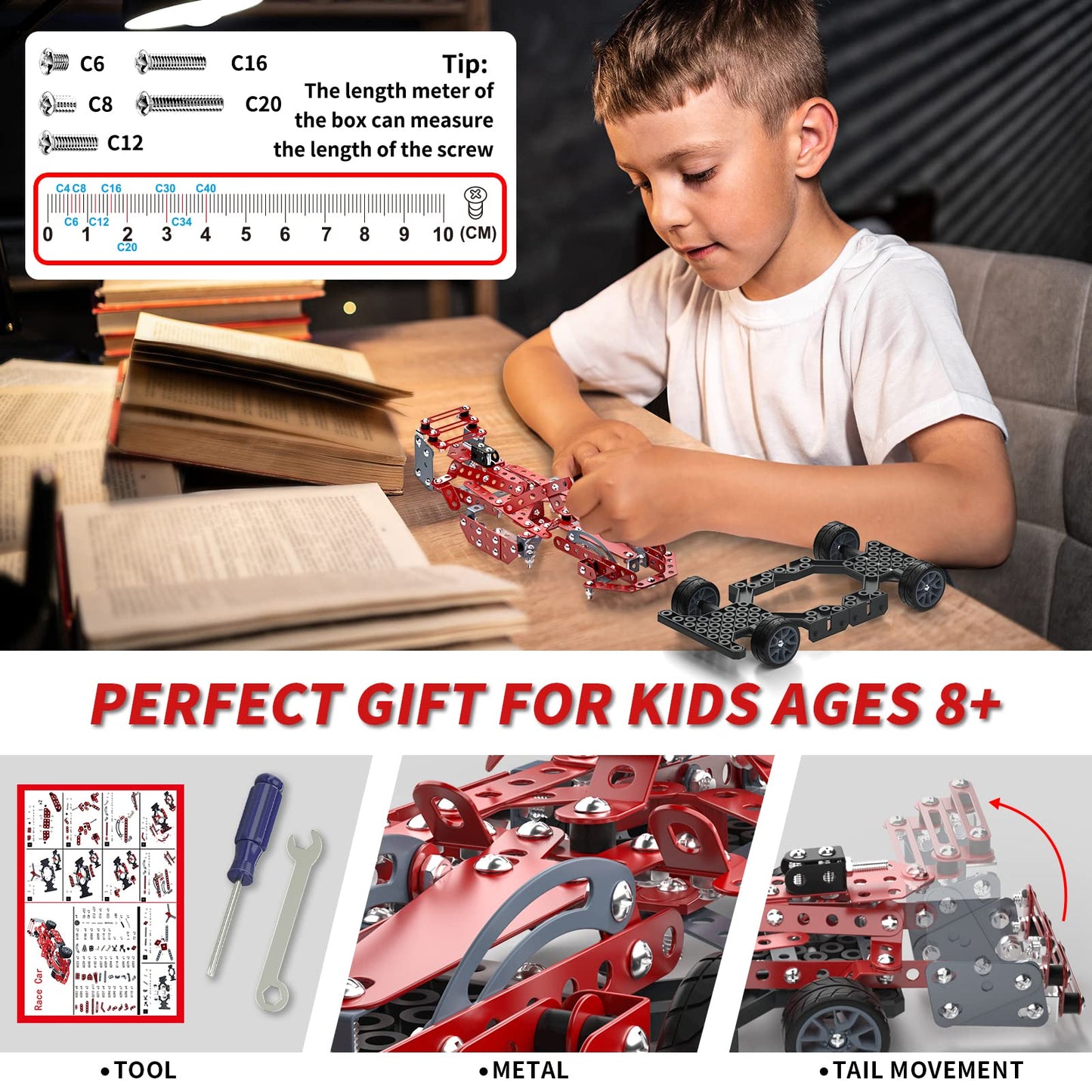 Lucky Doug Building Kit Model Car Set - STEM Construction Toy for Ages 8-12