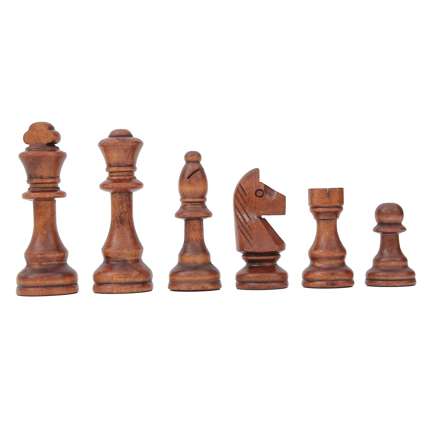 LuckyWish Large Wooden Chess Pieces – 4.3-Inch King, Complete Pieces Set (No Board)