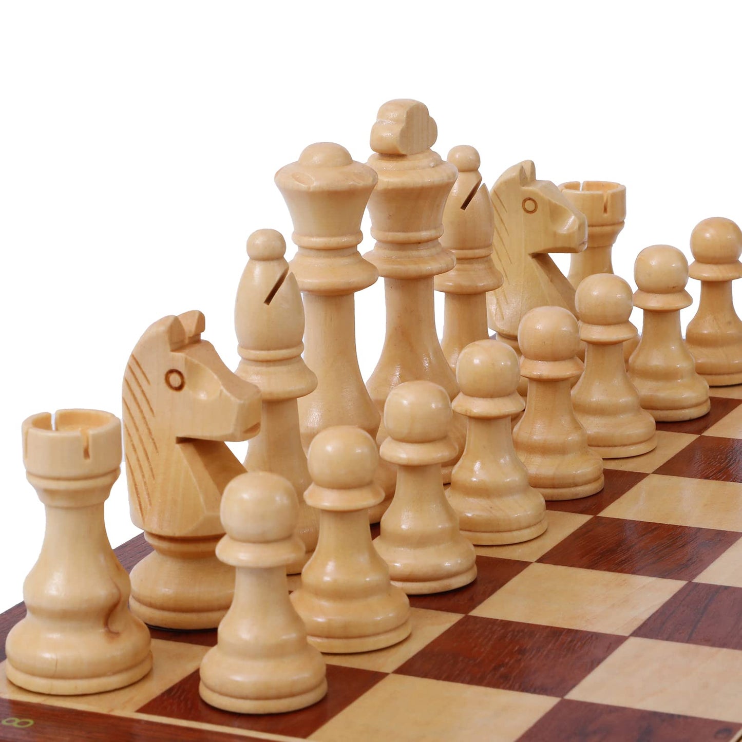 LuckyWish Large Wooden Chess Pieces – 4.3-Inch King, Complete Pieces Set (No Board)