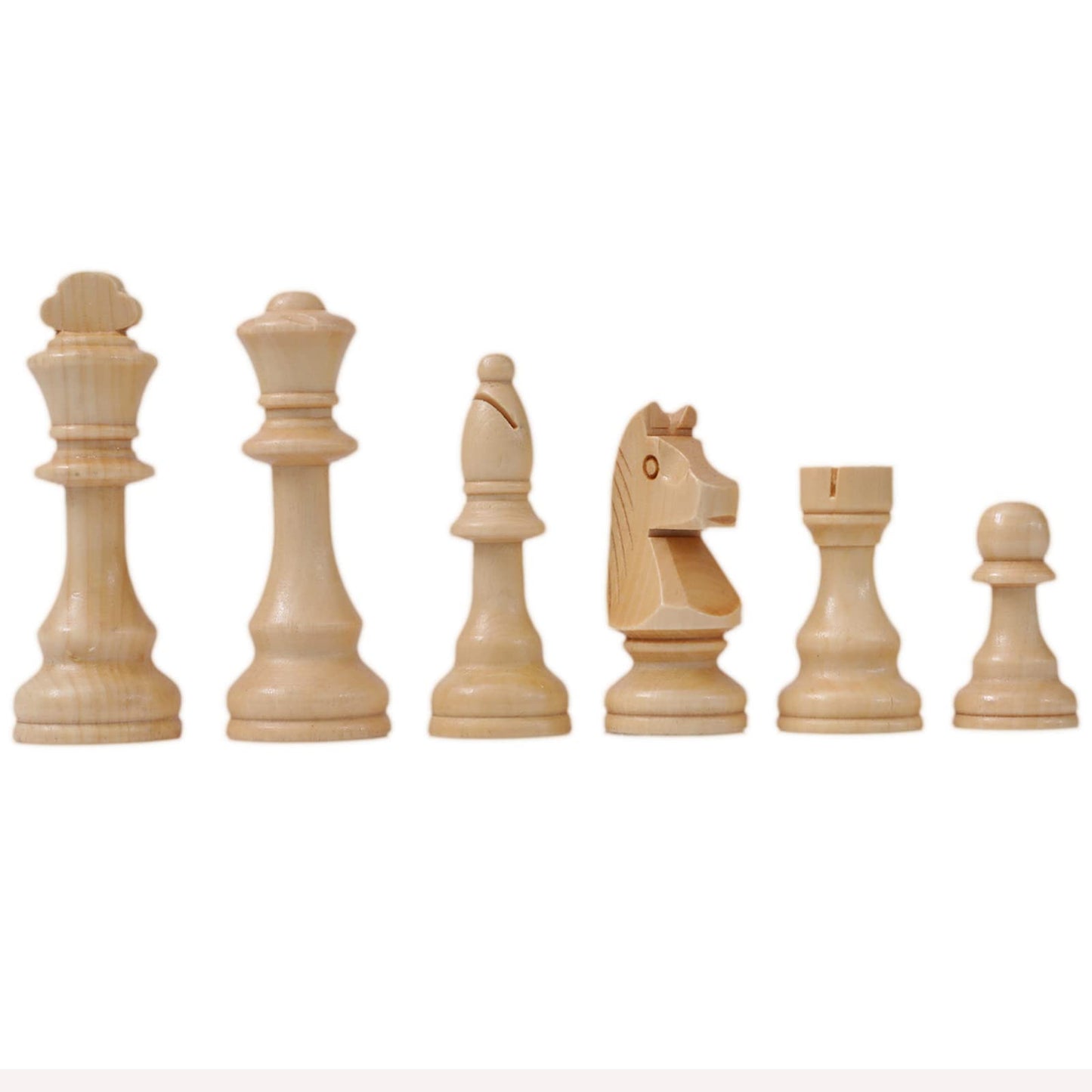 LuckyWish Large Wooden Chess Pieces – 4.3-Inch King, Complete Pieces Set (No Board)