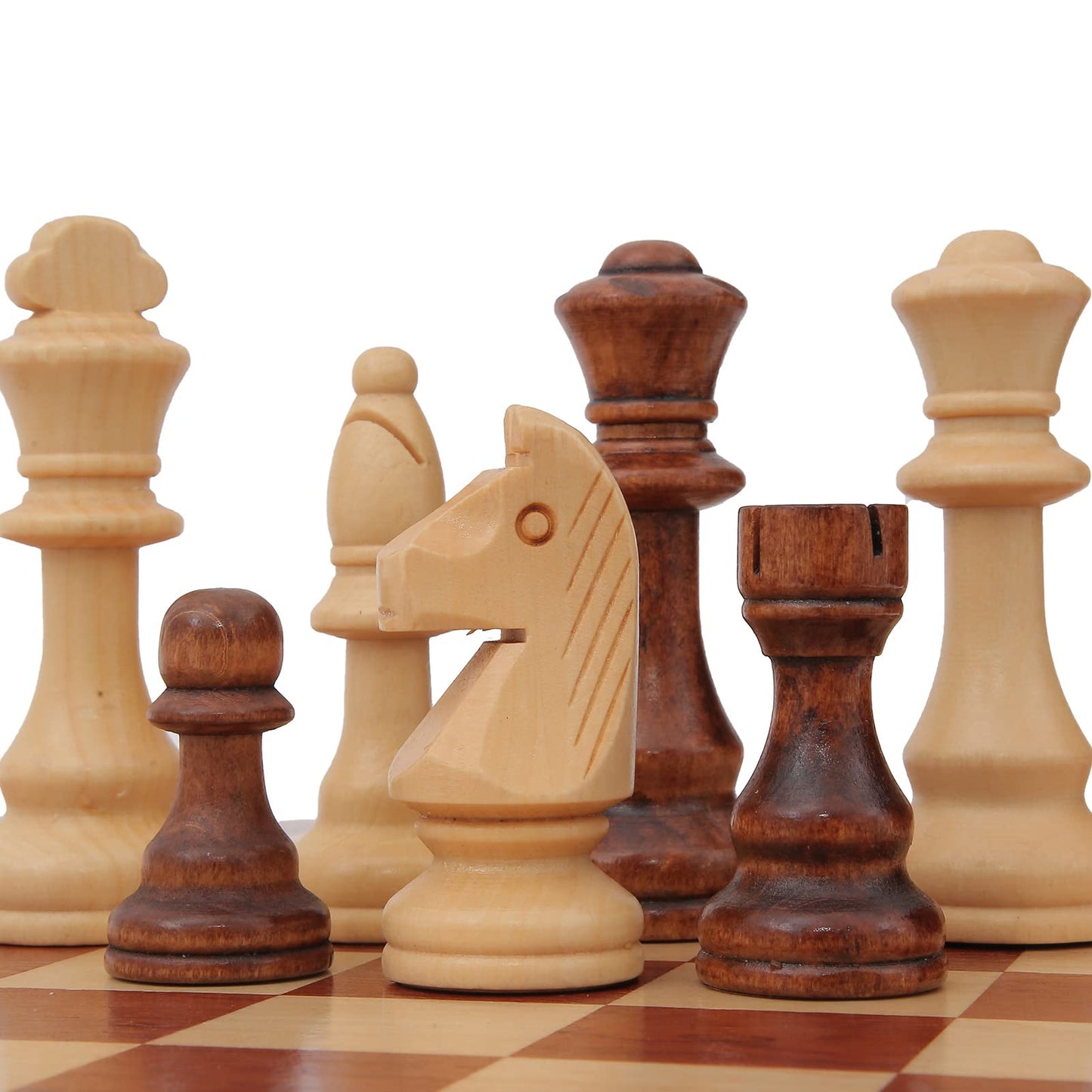LuckyWish Large Wooden Chess Pieces – 4.3-Inch King, Complete Pieces Set (No Board)