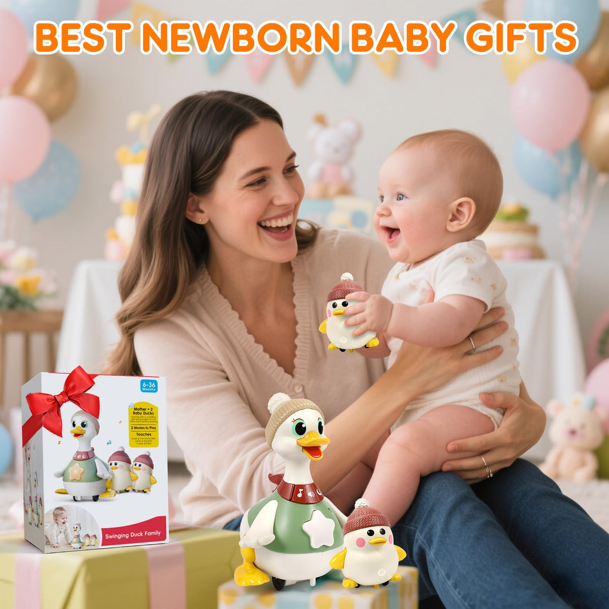 LUDILO Musical Crawling Duck Toy for 6-12 Months | Baby Sensory Toy