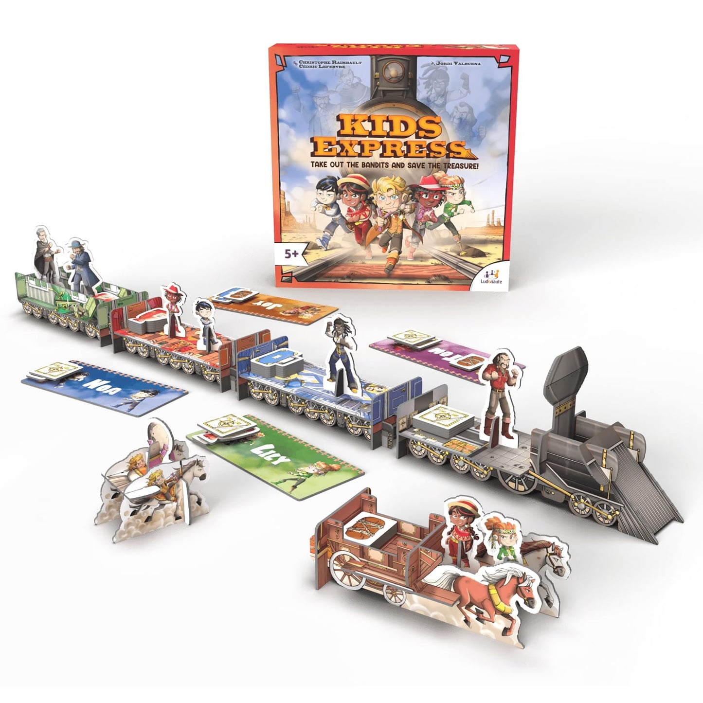 Ludonate Kids Express – Cooperative 3D Train Board Game for 1–4 Players, Ages 5+, 15 Min