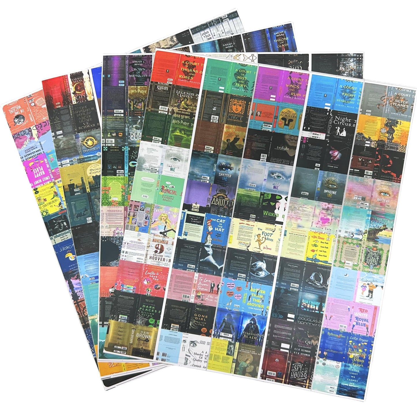 LUFEEMGA 200Pcs Mini Book Cover Stickers for 1:12 Dolls – Front & Back Covers, DIY Mini Books