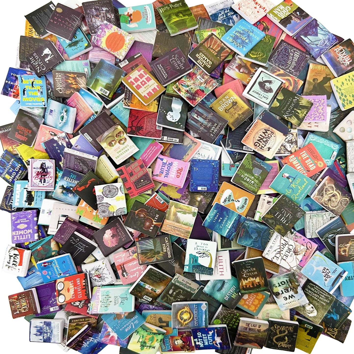 LUF EEMGA 340 PCS Book Miniatures Set – Dollhouse Books & Anxiety Shelf Decor
