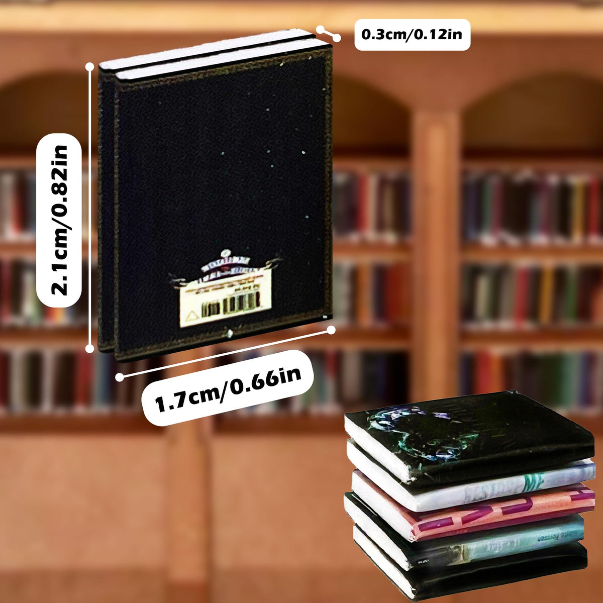 LUF EEMGA 340 PCS Book Miniatures Set – Dollhouse Books & Anxiety Shelf Decor