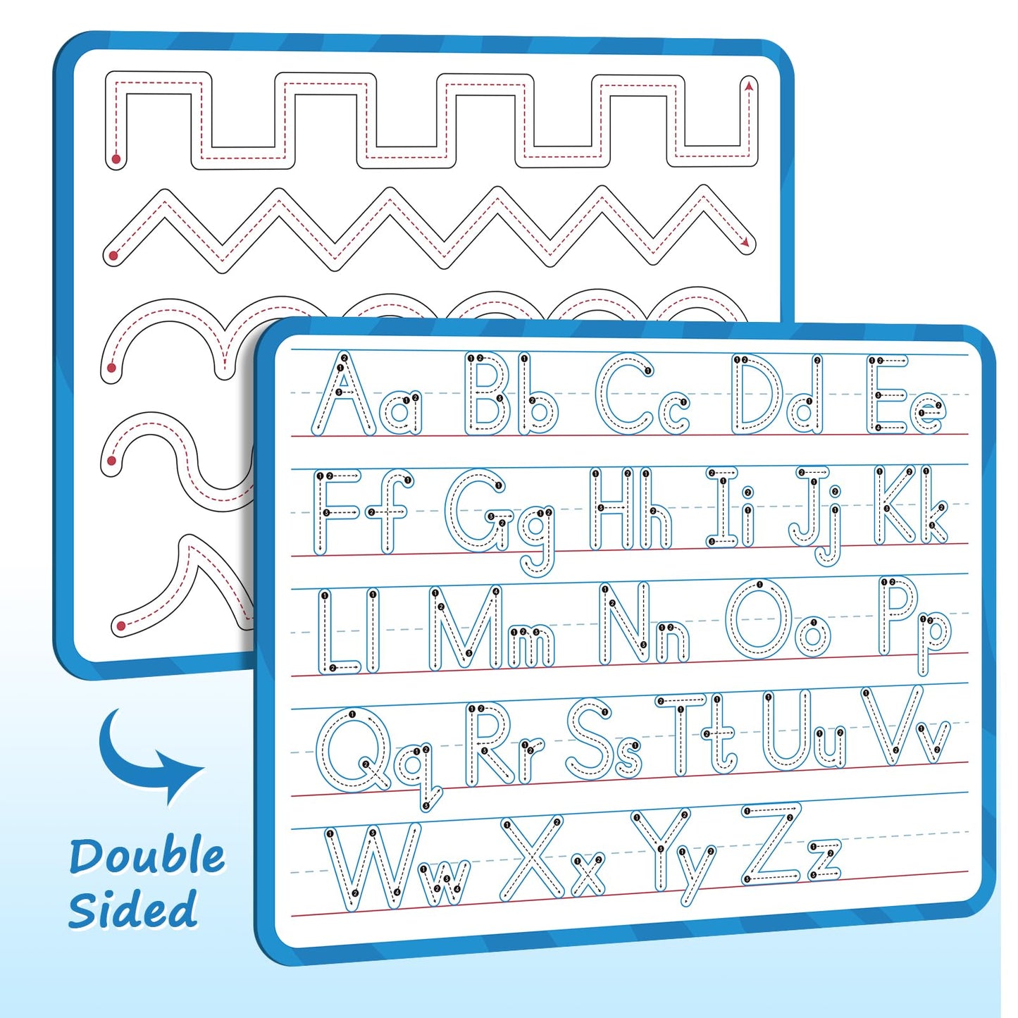 LUHEAGU Handwriting Practice Dry Erase Board – ABC Tracing for Kids Ages 3-5 | Reusable Whiteboard for Preschool, Kindergarten & Homeschool | 9x12