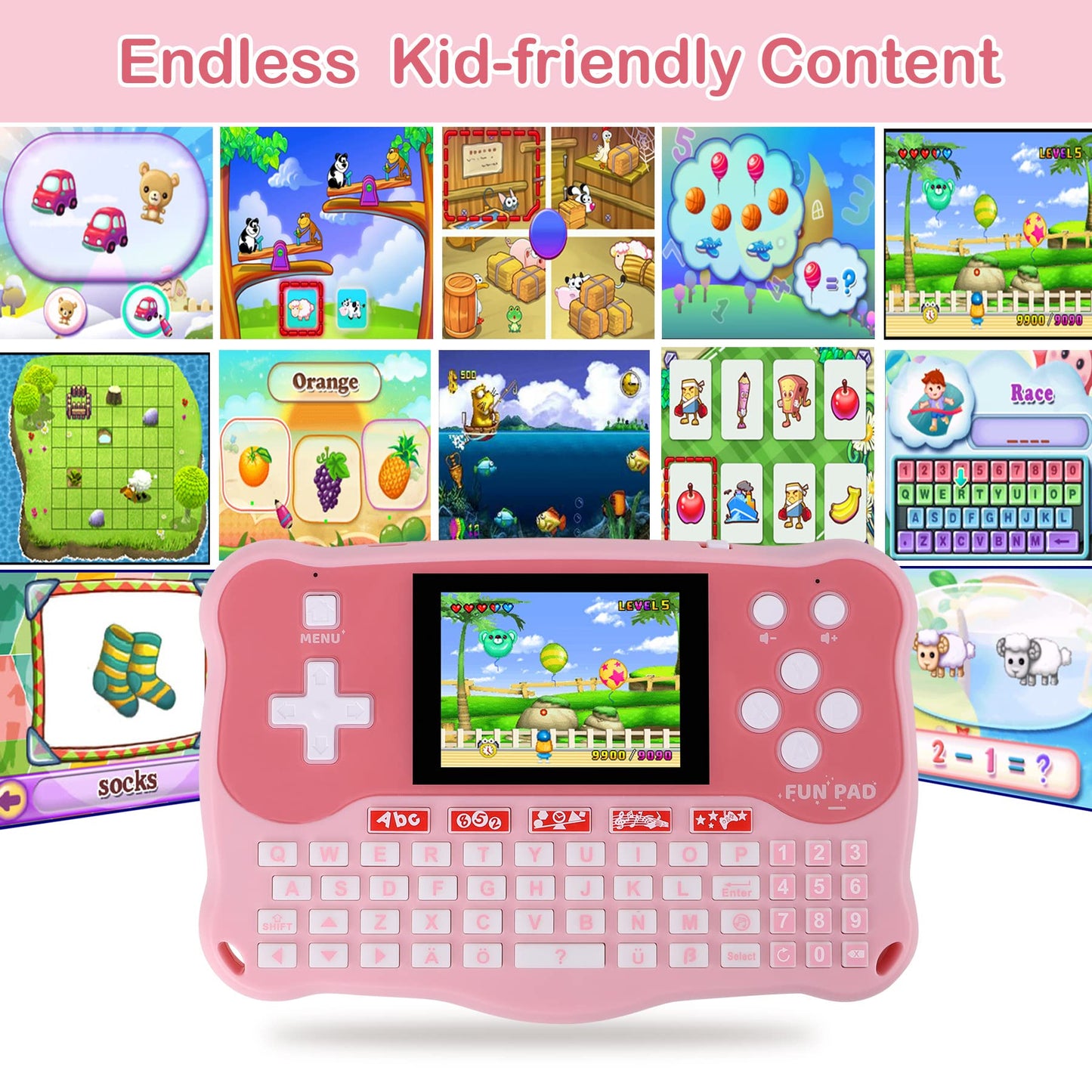 LUHYAUAN Kids Tablet – 102 Activities Educational Learning Pad for Ages 3–12