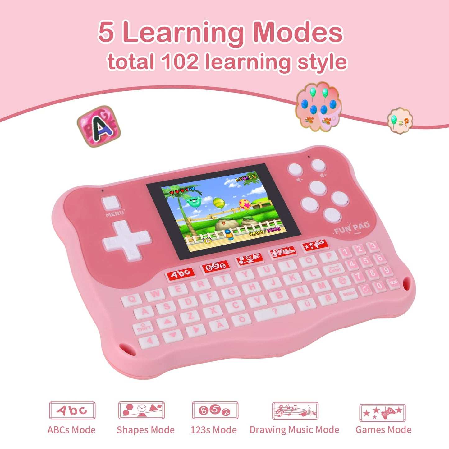 LUHYAUAN Kids Tablet – 102 Activities Educational Learning Pad for Ages 3–12