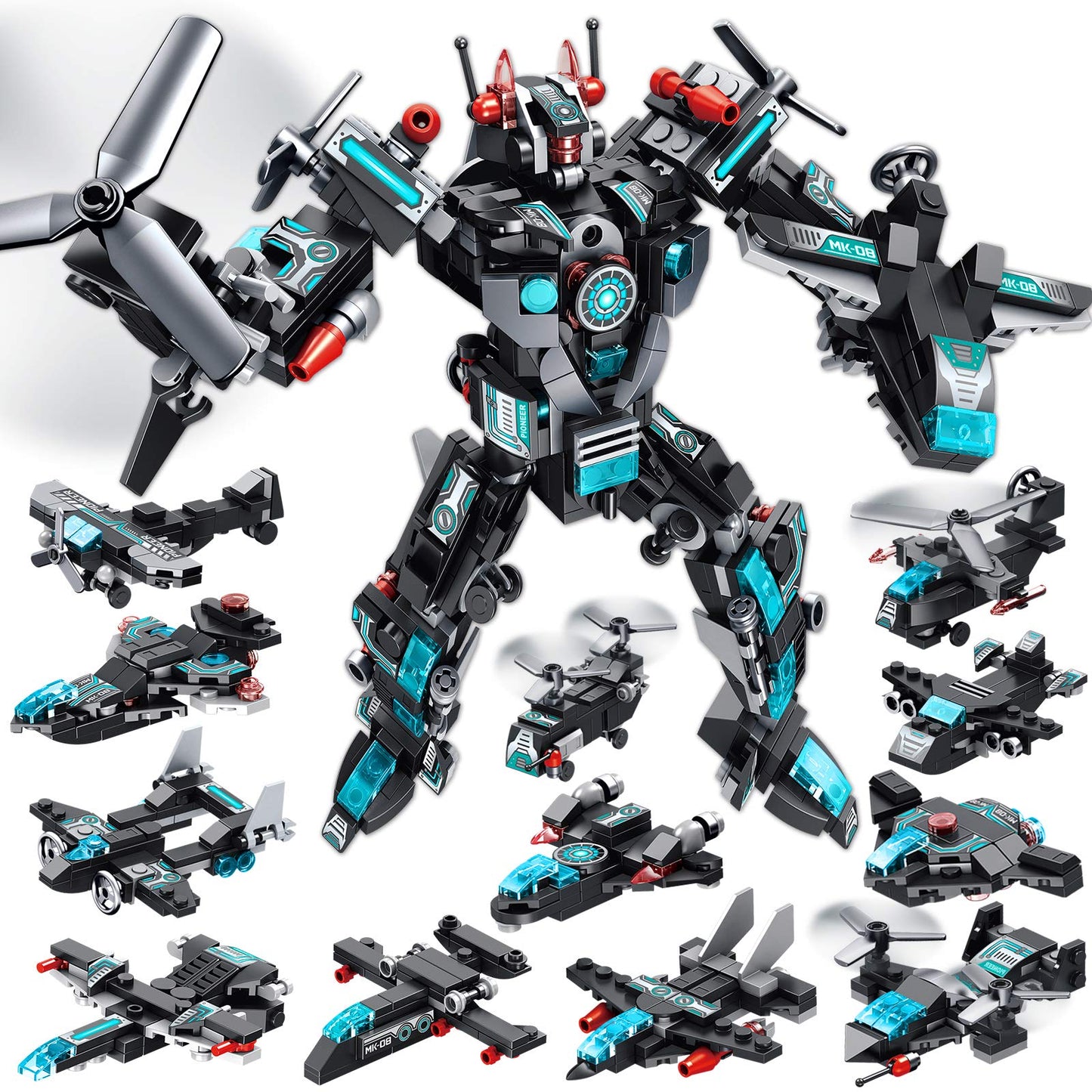 LUKAT Robot Building Toys for Kids | 577 PCS STEM Kit, 25-in-1 Building Bricks
