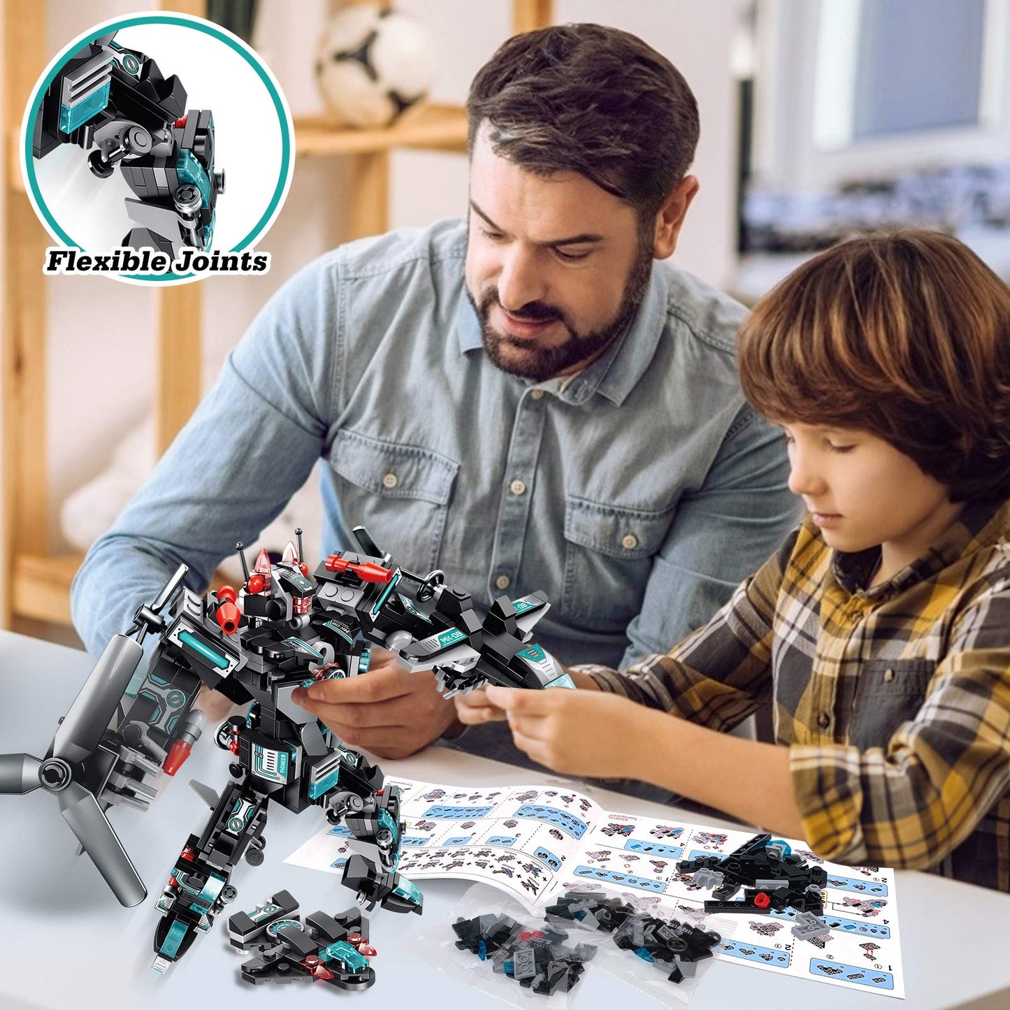LUKAT Robot Building Toys for Kids | 577 PCS STEM Kit, 25-in-1 Building Bricks