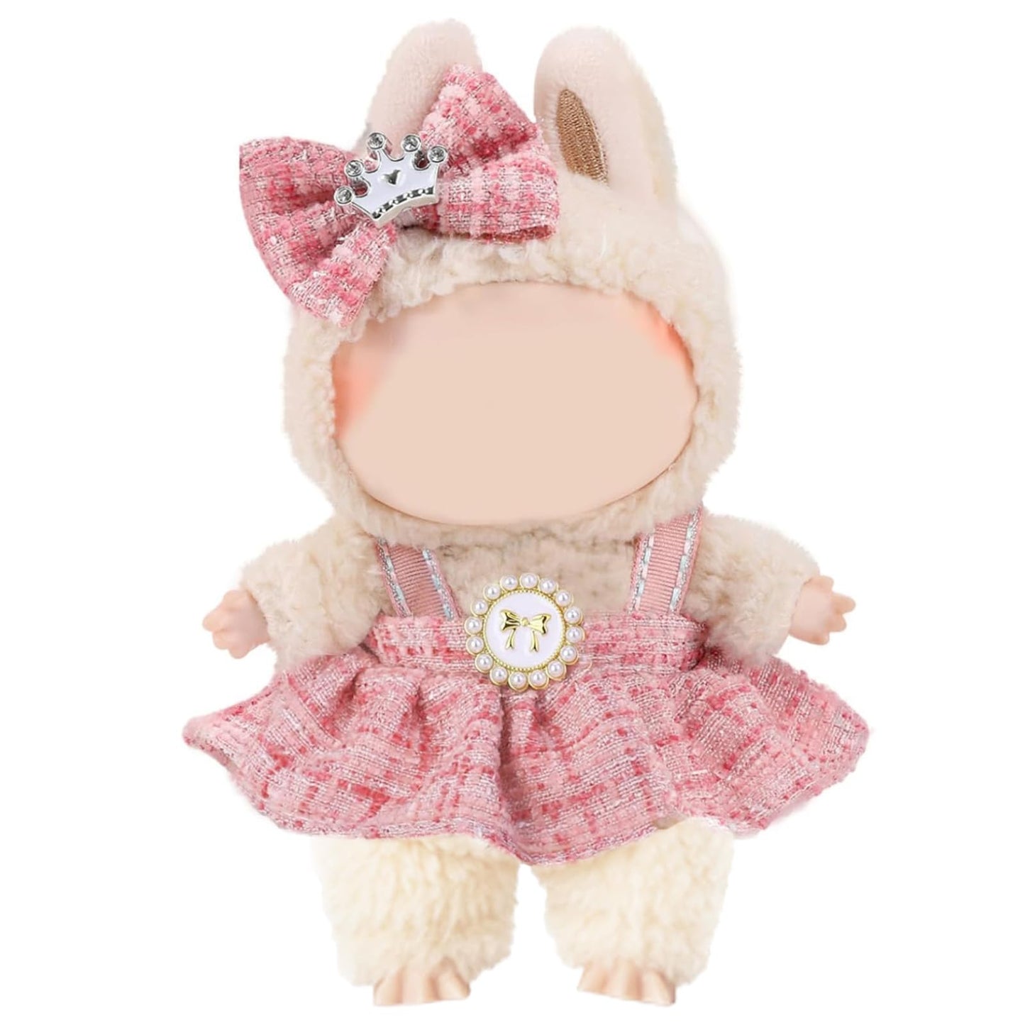 Lukax 17cm Doll Dress Set – Pink Hair Clip & Dress (2 PCS)