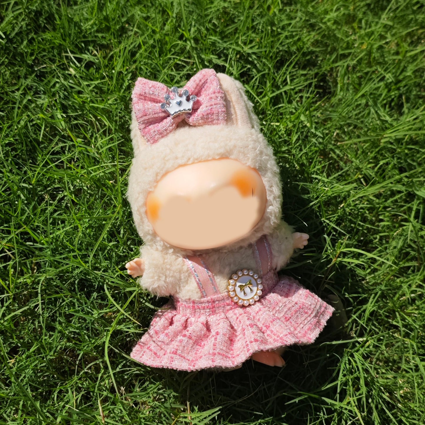 Lukax 17cm Doll Dress Set – Pink Hair Clip & Dress (2 PCS)