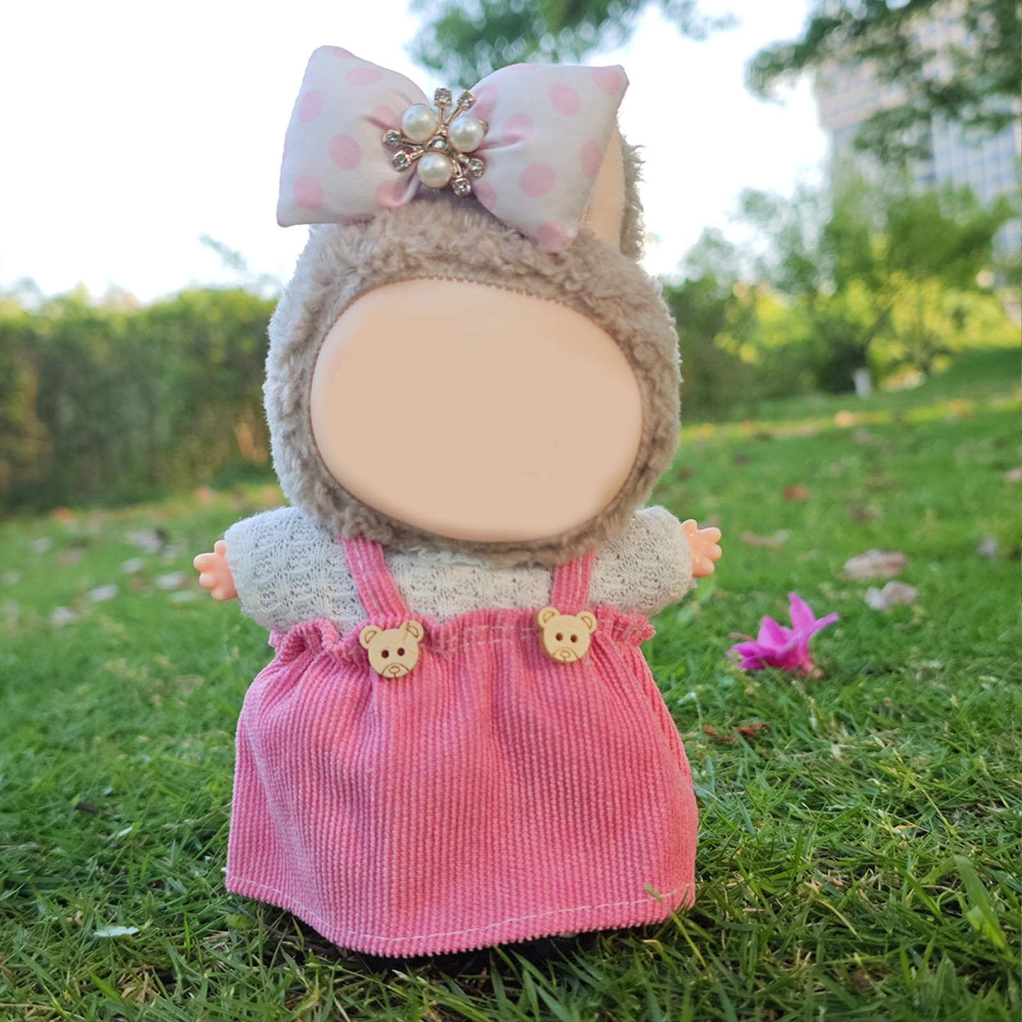 Clothes for 17cm Doll – Lukax 2-Piece Cute Chic Hair Clip & Dress Set