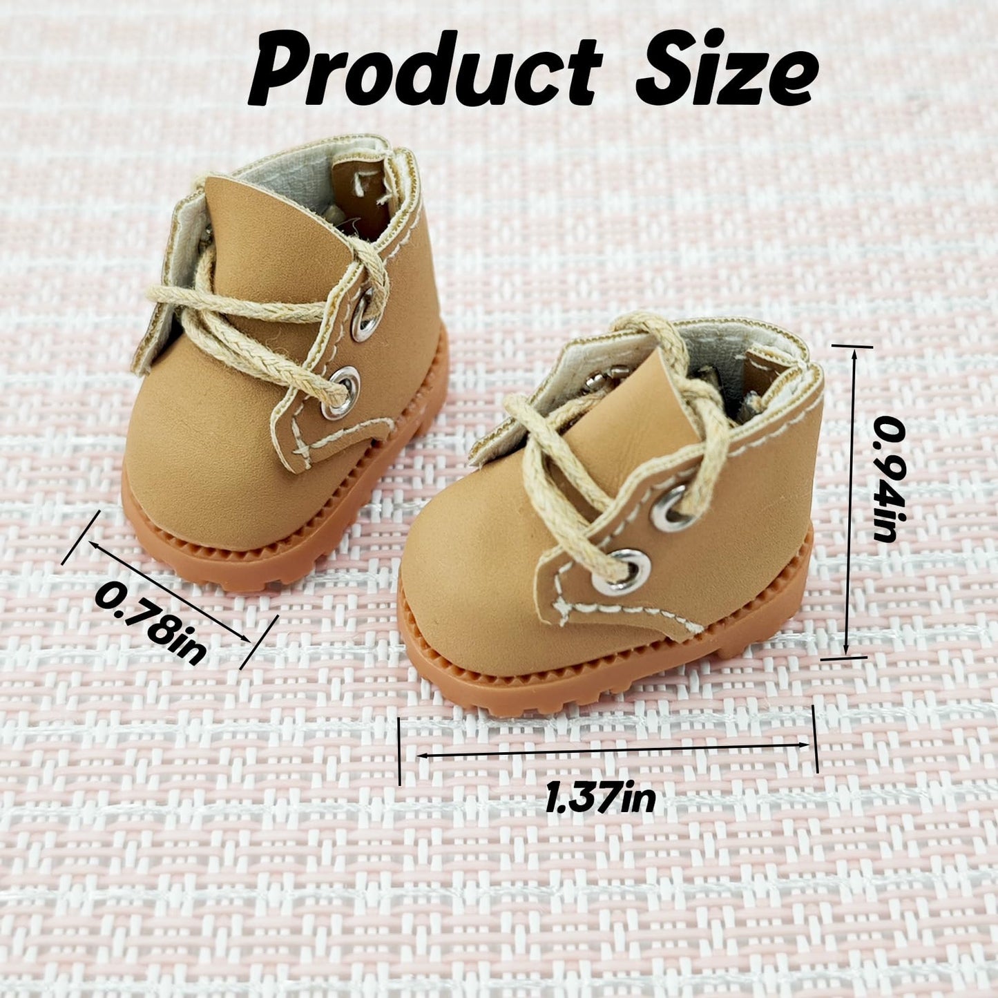 Lukax Mini Doll Shoes – Khaki Martin Boots for 15cm & 17cm Dolls