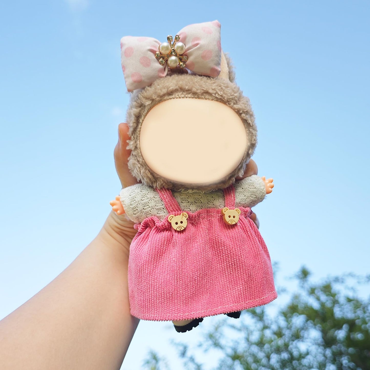 Clothes for 17cm Doll – Lukax 2-Piece Cute Chic Hair Clip & Dress Set