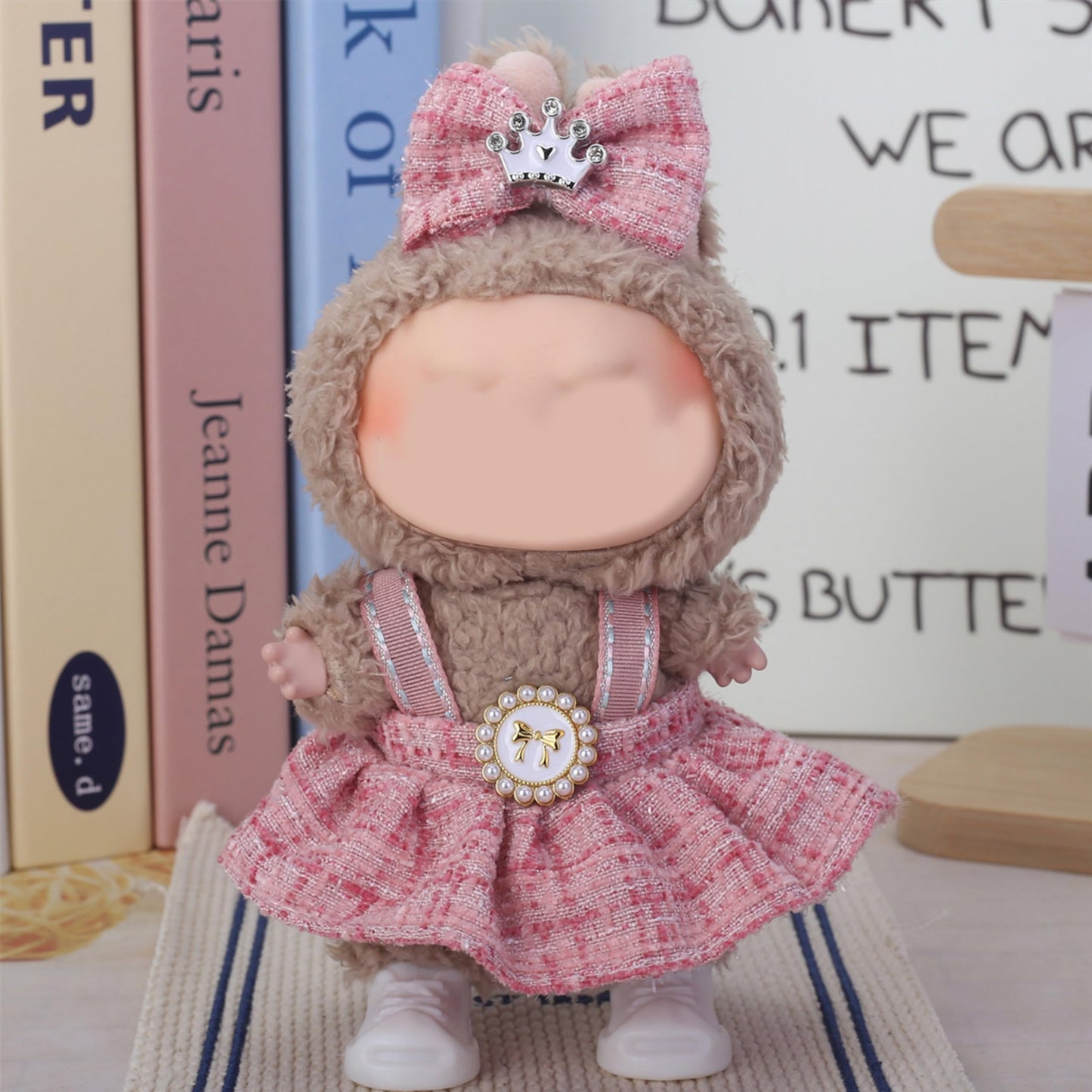 Lukax 17cm Doll Dress Set – Pink Hair Clip & Dress (2 PCS)