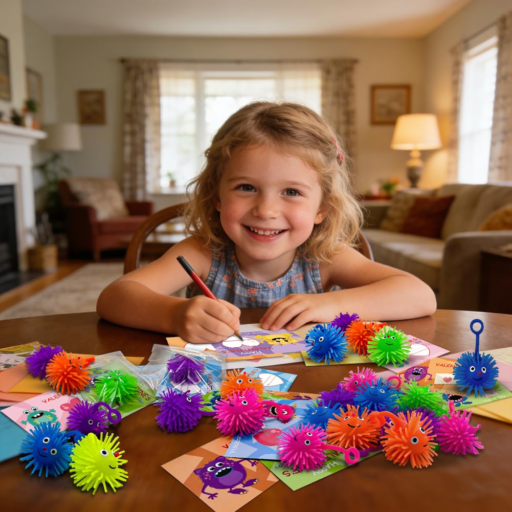 LUKBERA 24 Pack LED Puffer Balls – Glow-in-the-Dark Toys for Classrooms, Parties & Gifts