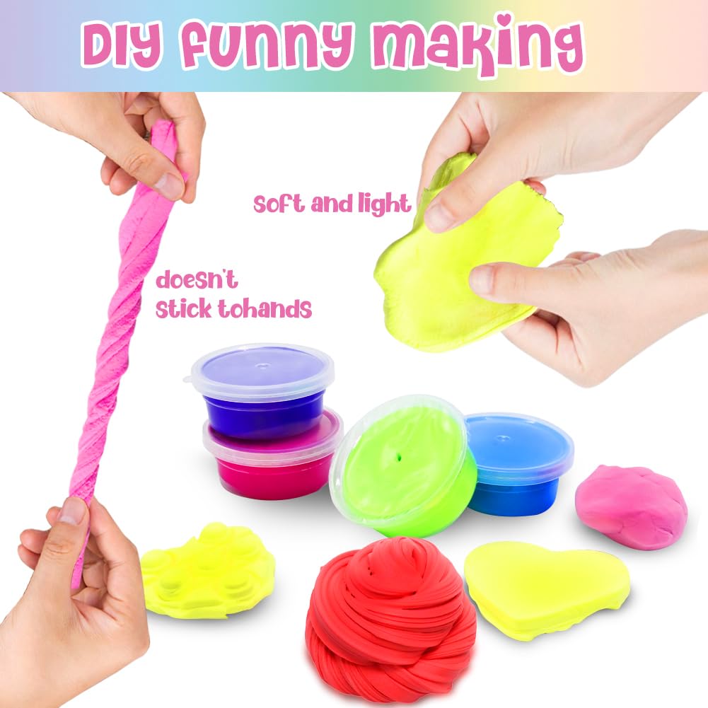 LUKBERA 28pcs Butter Slime Set – Colorful Kids’ Play Dough for Valentine’s & Classroom Gifts