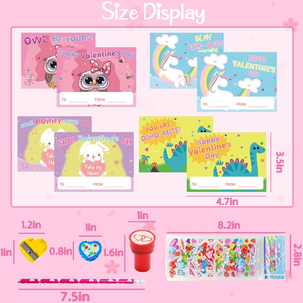 LUKBERA Valentine's Day Gifts for Kids — 24-Pack Classroom Stationery Set