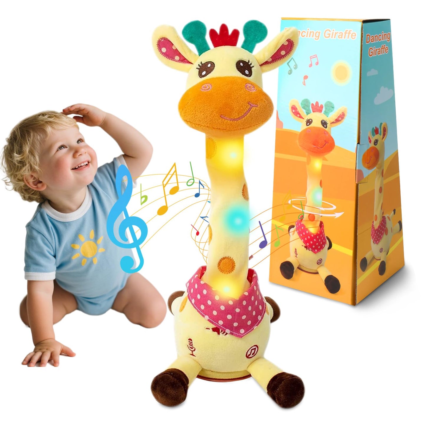 LUKETURE Dancing Talking Giraffe Toy — Plush Interactive Singing Giraffe for Kids