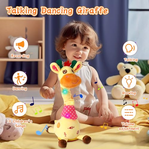 LUKETURE Dancing Talking Giraffe Toy — Plush Interactive Singing Giraffe for Kids