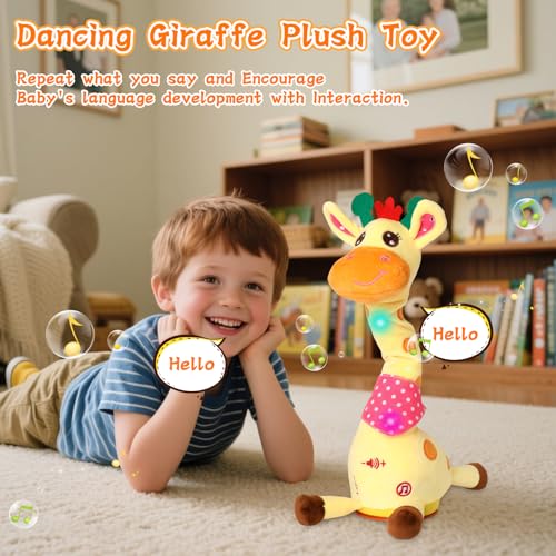 LUKETURE Dancing Talking Giraffe Toy — Plush Interactive Singing Giraffe for Kids