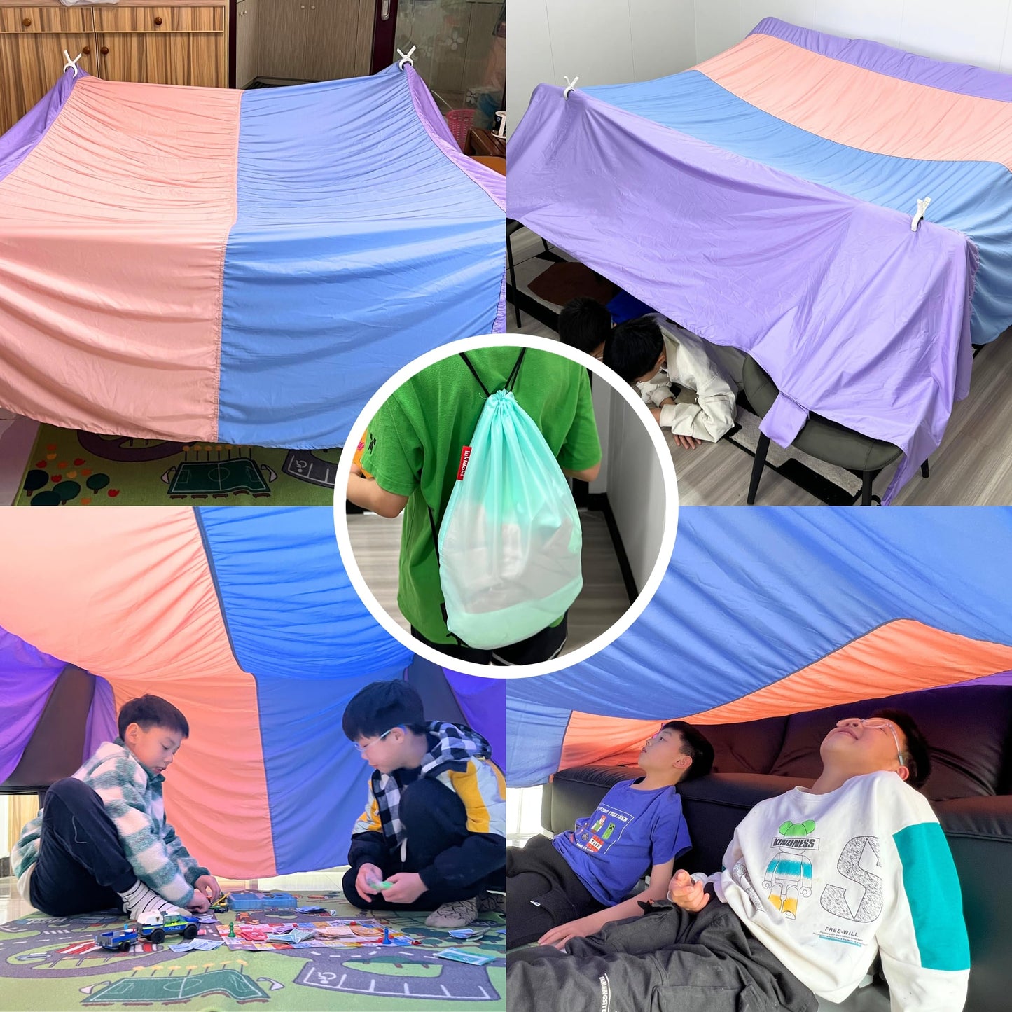 Lukidoki Magic Fort Building Kit for Kids – Large 10x10 ft CPC Certified