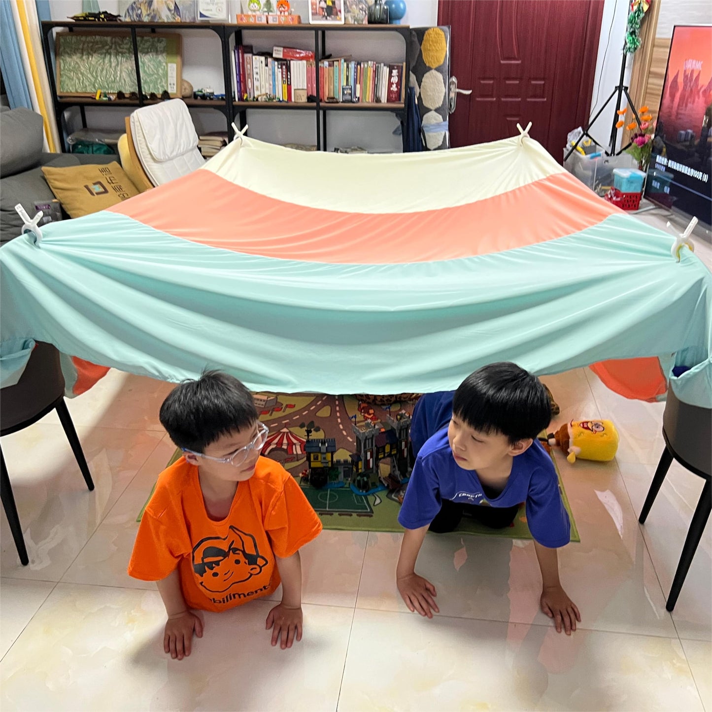 lukidoki Magic Fort Building Kit for Kids – Large 10x10 Ft, CPC Certified, Indoor/Outdoor