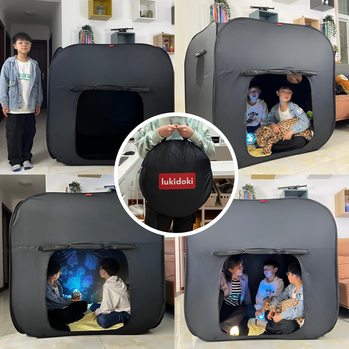 lukidoki Sensory Tent 47x47in – CPC Certified Calm Corner for Kids & Adults