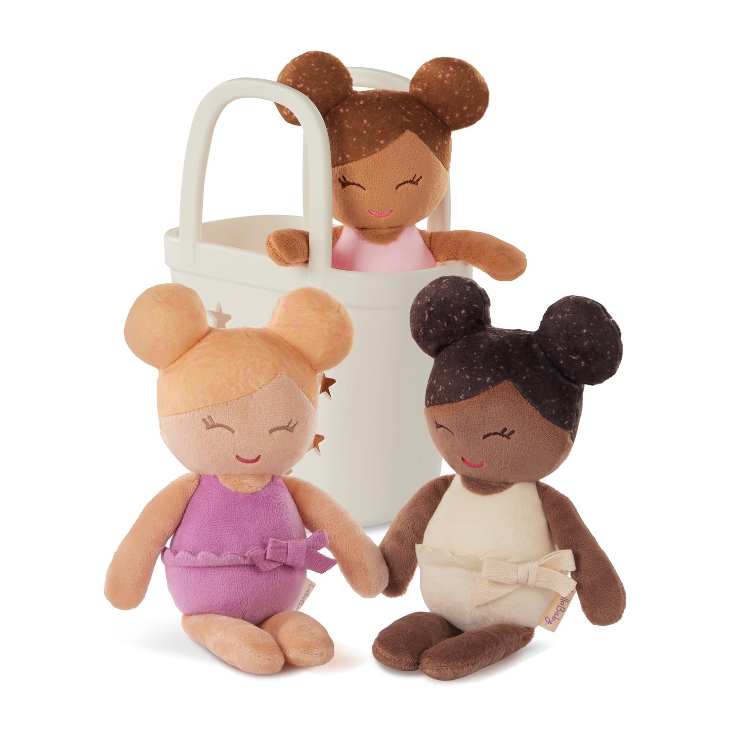 LullaBaby – 3-Piece Soft Plush Bath Dolls with Carrying Basket for Real Water Play