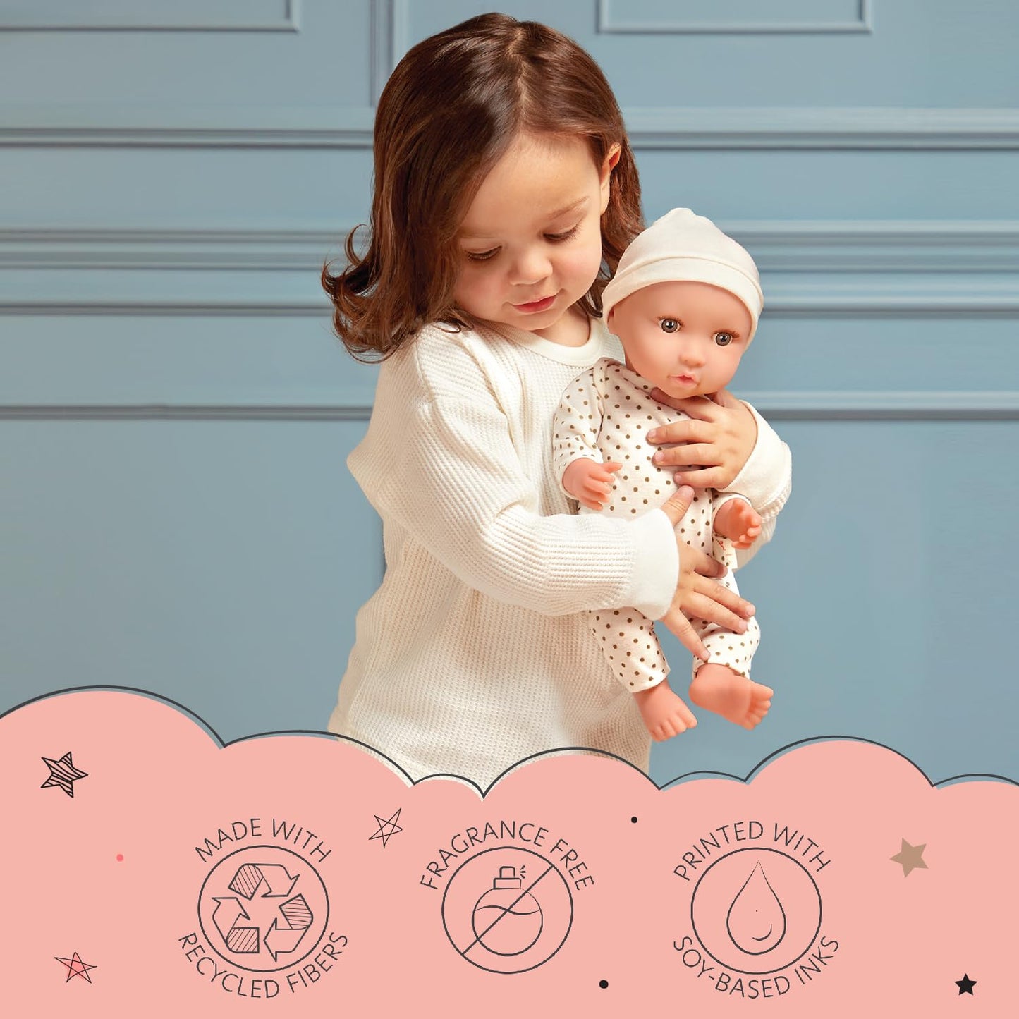 LullaBaby – 3-Piece Soft Plush Bath Dolls with Carrying Basket for Real Water Play
