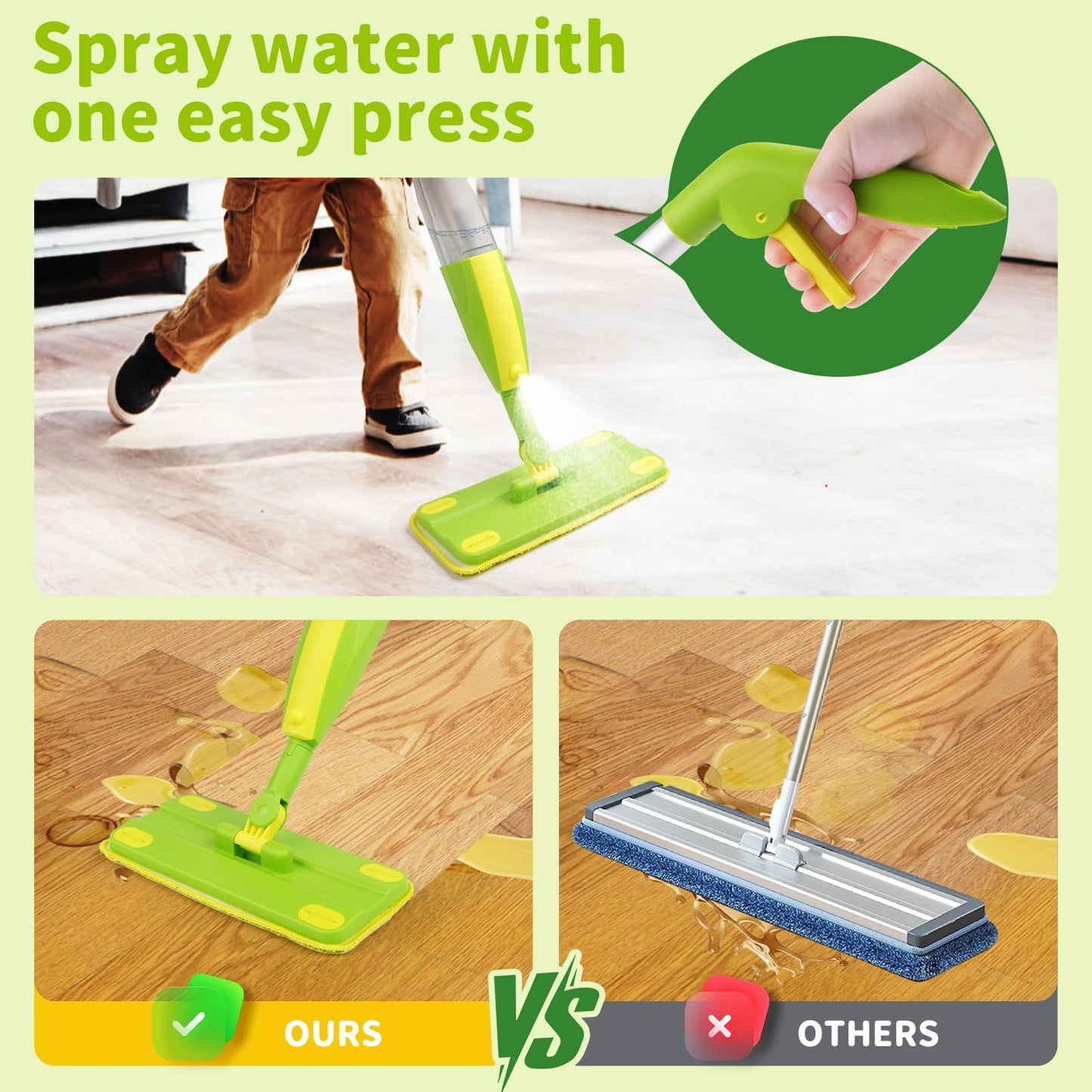 Lullulii Kids Spray Mop – Real Working Mini Mop & Toddler Cleaning Set