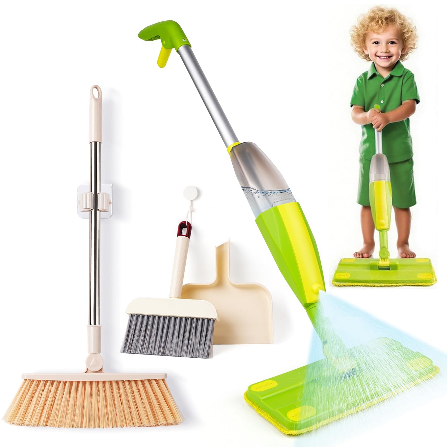 Lullulii Kids Spray Mop – Real Working Mini Mop & Toddler Cleaning Set