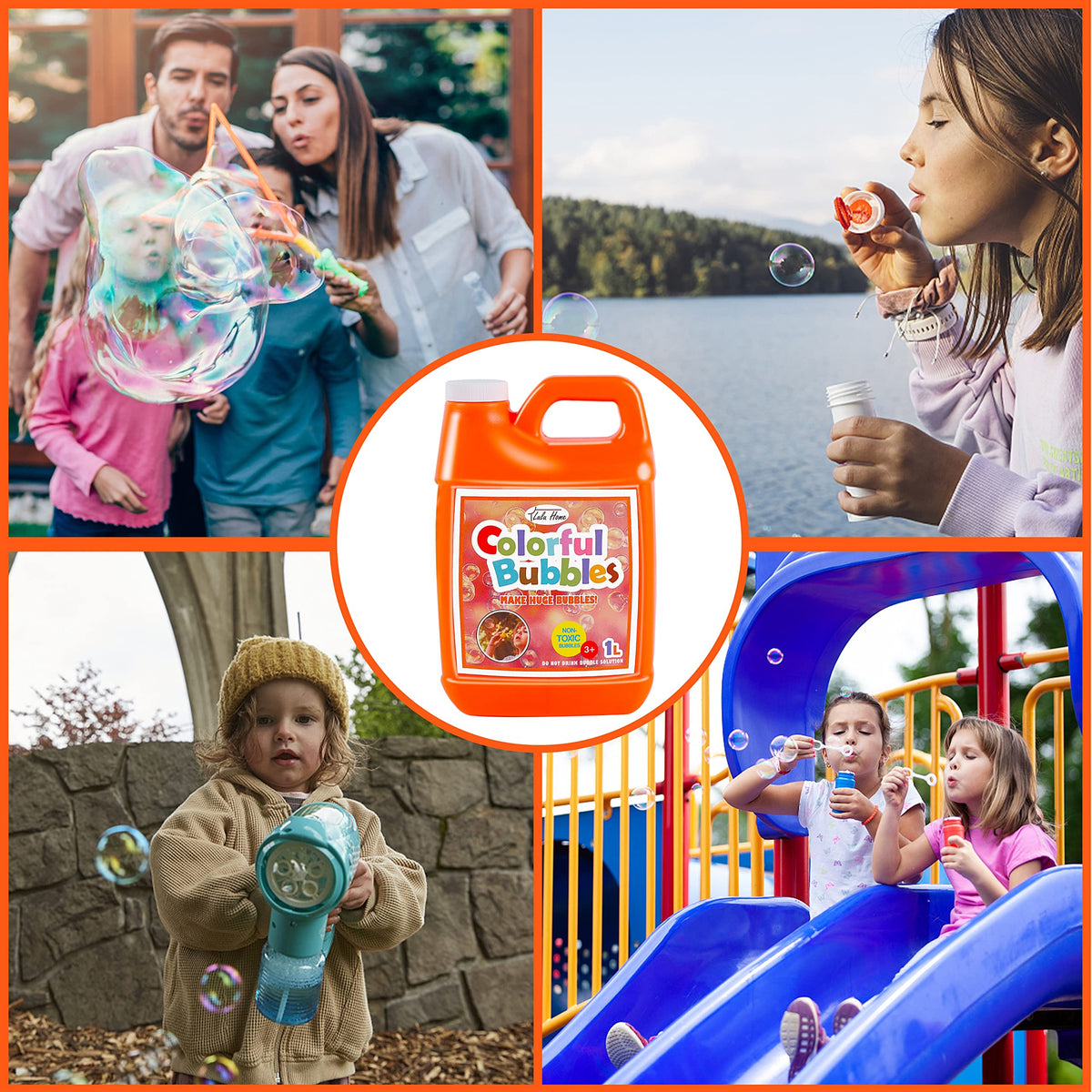 Lulu Home Concentrated Bubble Solution – 1 L Refill for Bubble Machines, Giant Bubbles & Party Fun