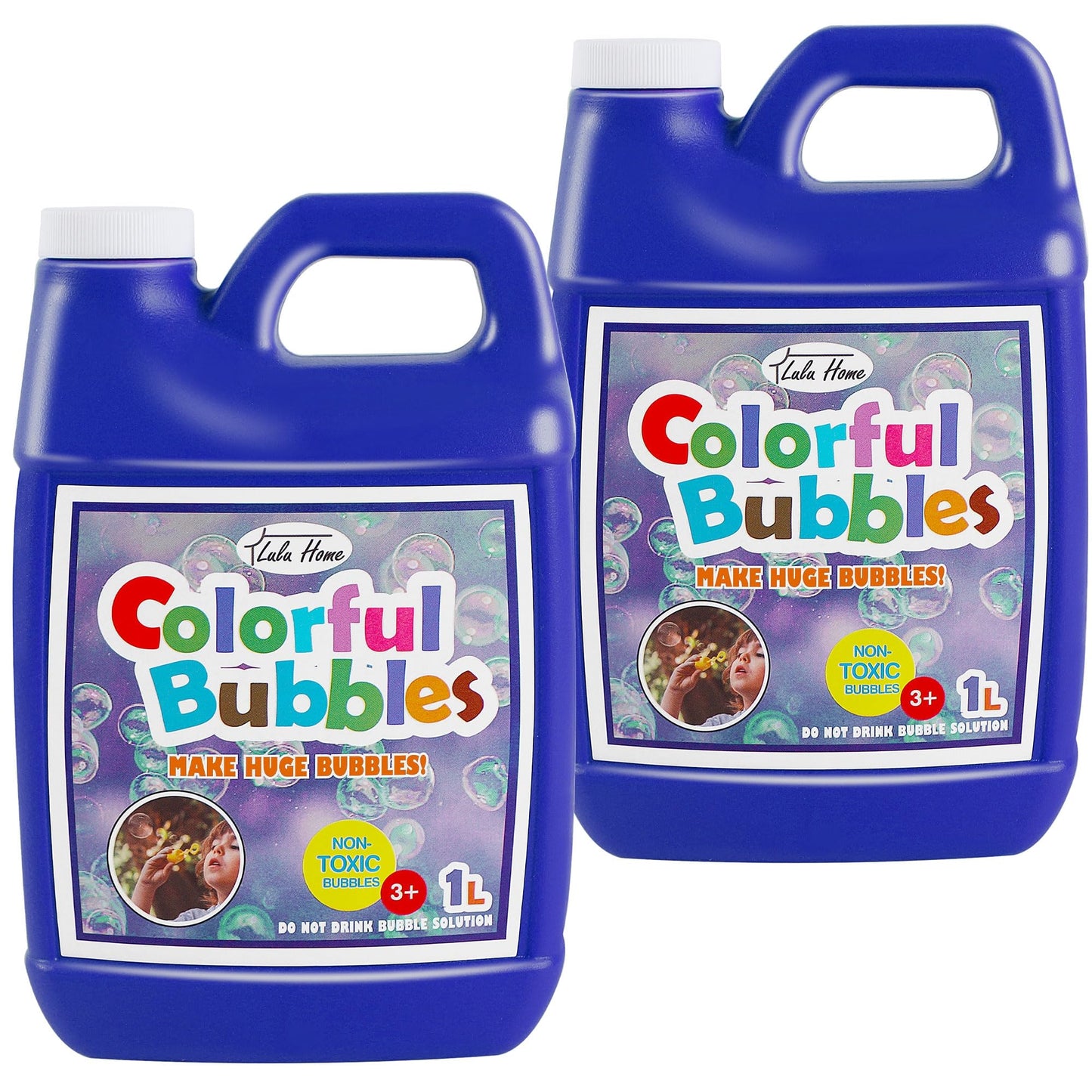 Lulu Home 2 Packs Bubble Concentrated Solution – 1 L Refills for Bubble Machines and Wands