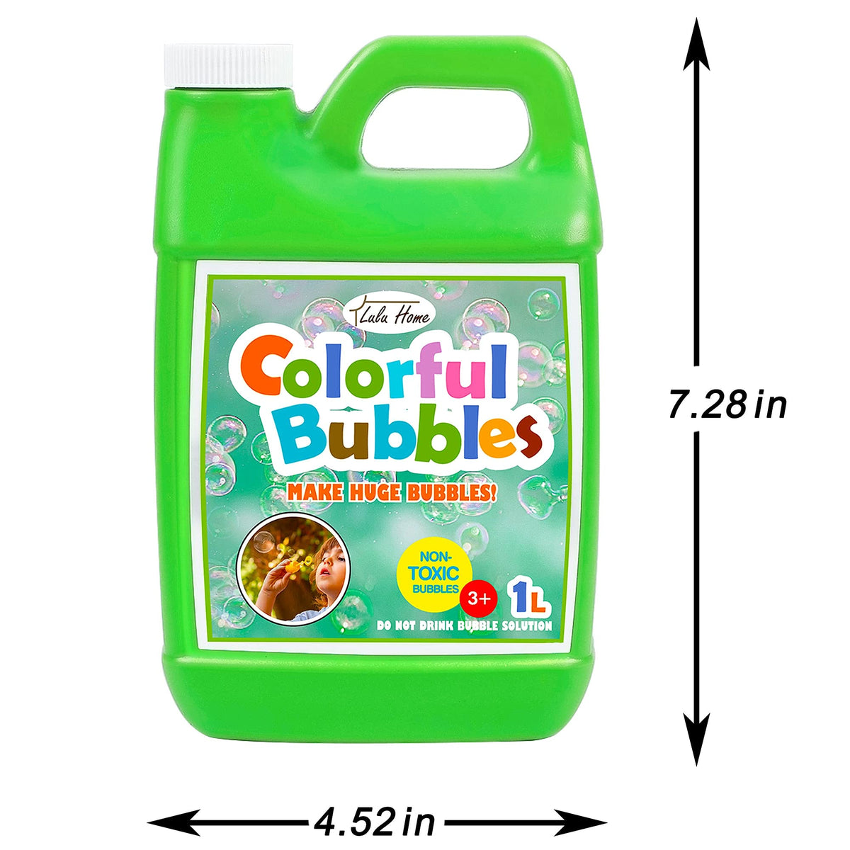 Lulu Home Bubble Concentrated Solution – 1 L Grass Green for Bubble Machines, Giant Bubbles & Party Fun