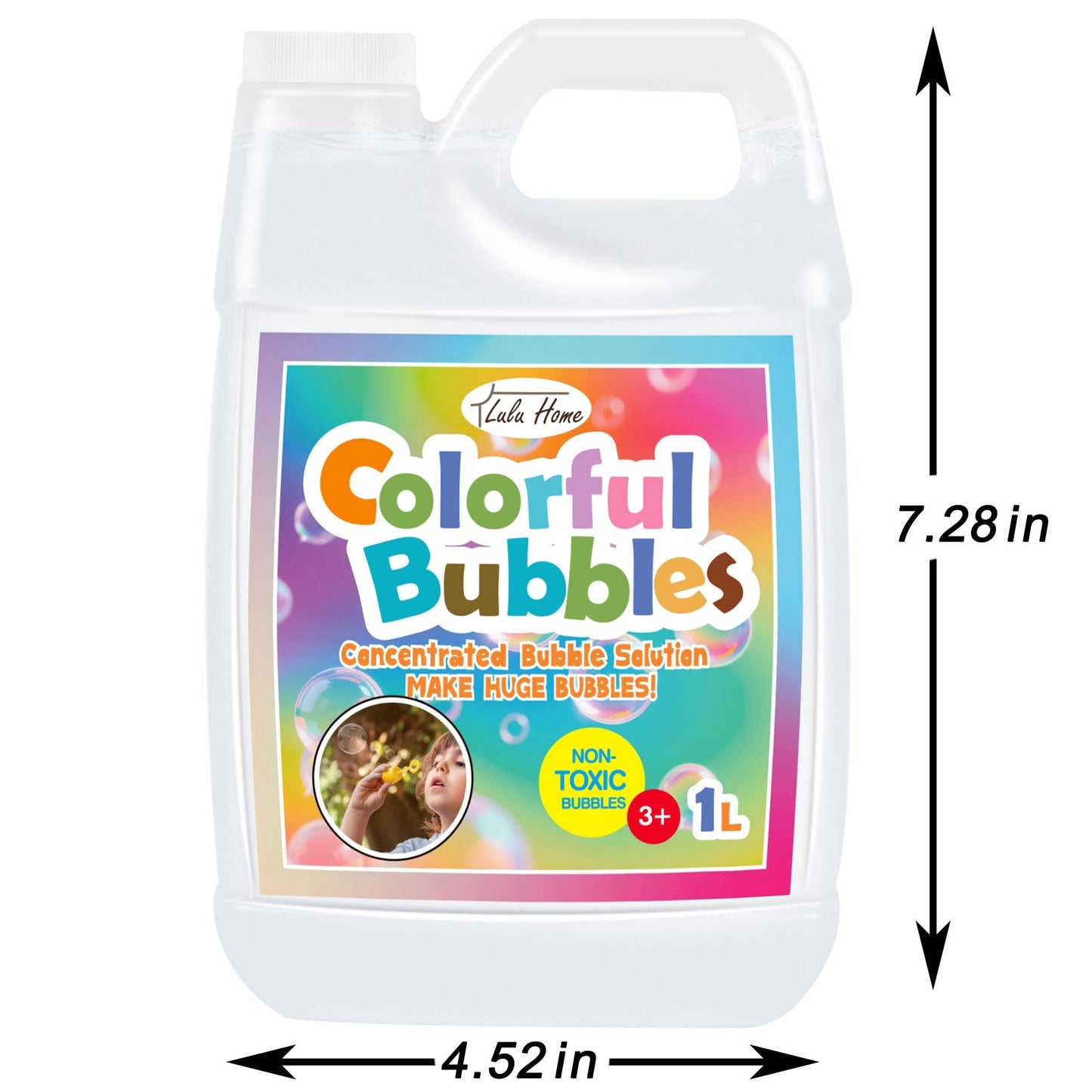 Lulu Home Concentrated Bubble Solution – 1 L Refill for Bubble Machines & Giant Wands | Up to 2.5 Gallons for Kids’ Parties