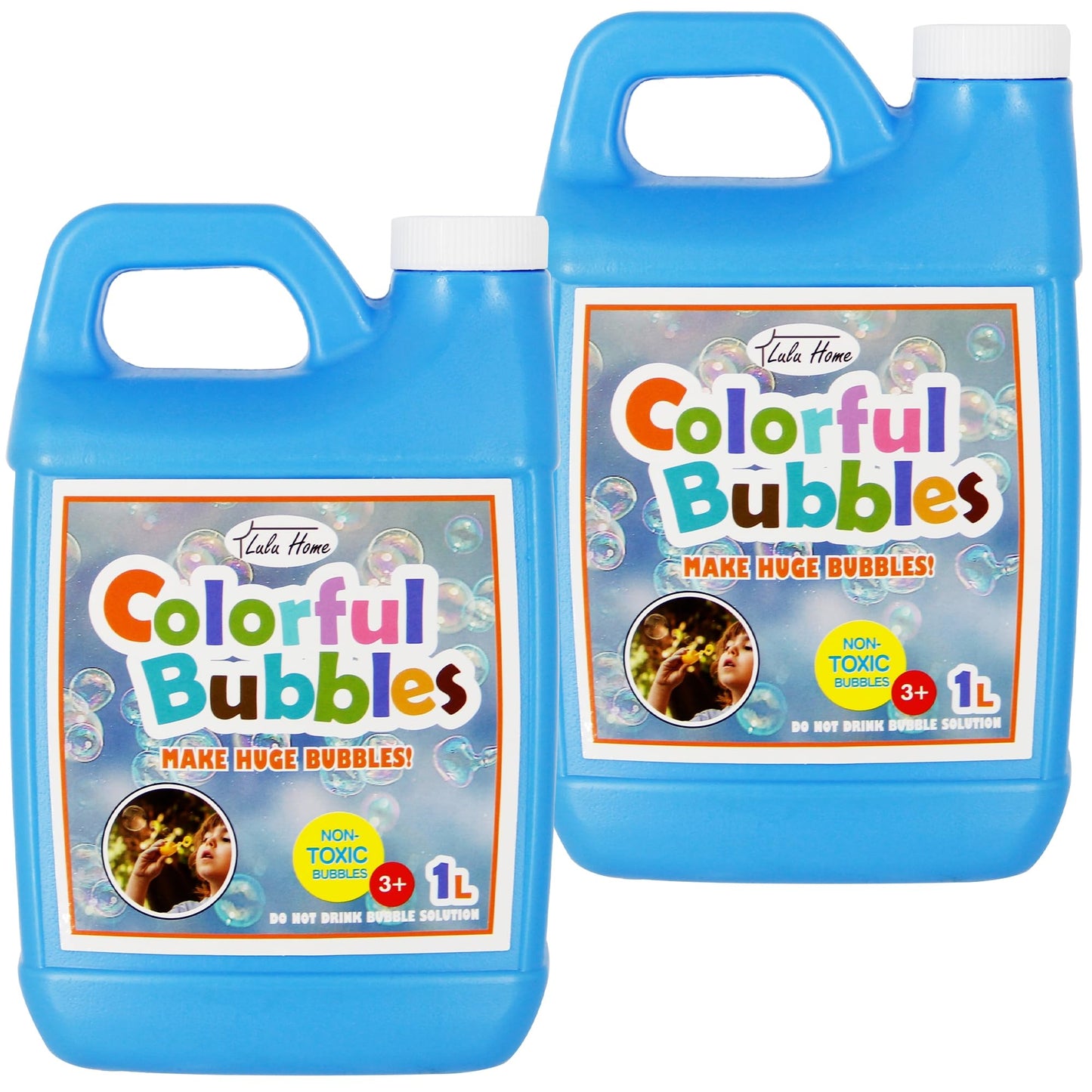 Lulu Home 2 Pack Bubble Solution (2 L Each) – Giant Bubble Wand & Blower for Parties
