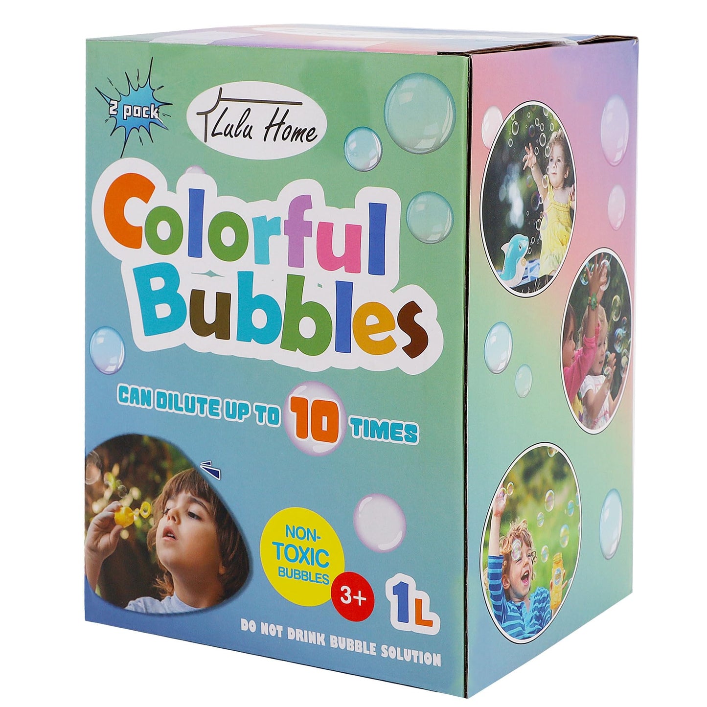 Lulu Home 2 Packs Bubble Concentrated Solution – 1 L Refills for Bubble Machines and Wands