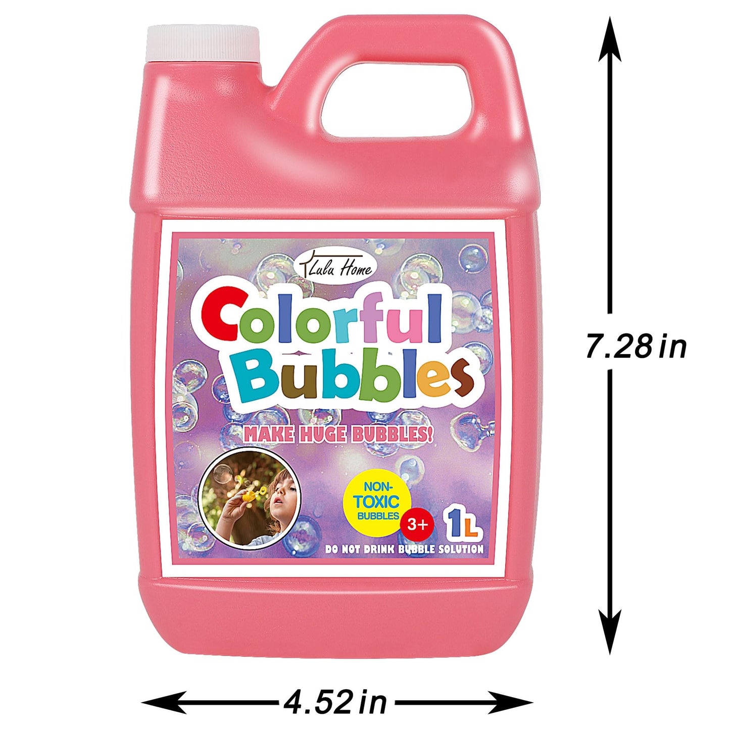 Lulu Home Bubble Concentrated Solution - 2 Pack, 2 L Pink Bottle for Bubble Machines & Giant Bubbles