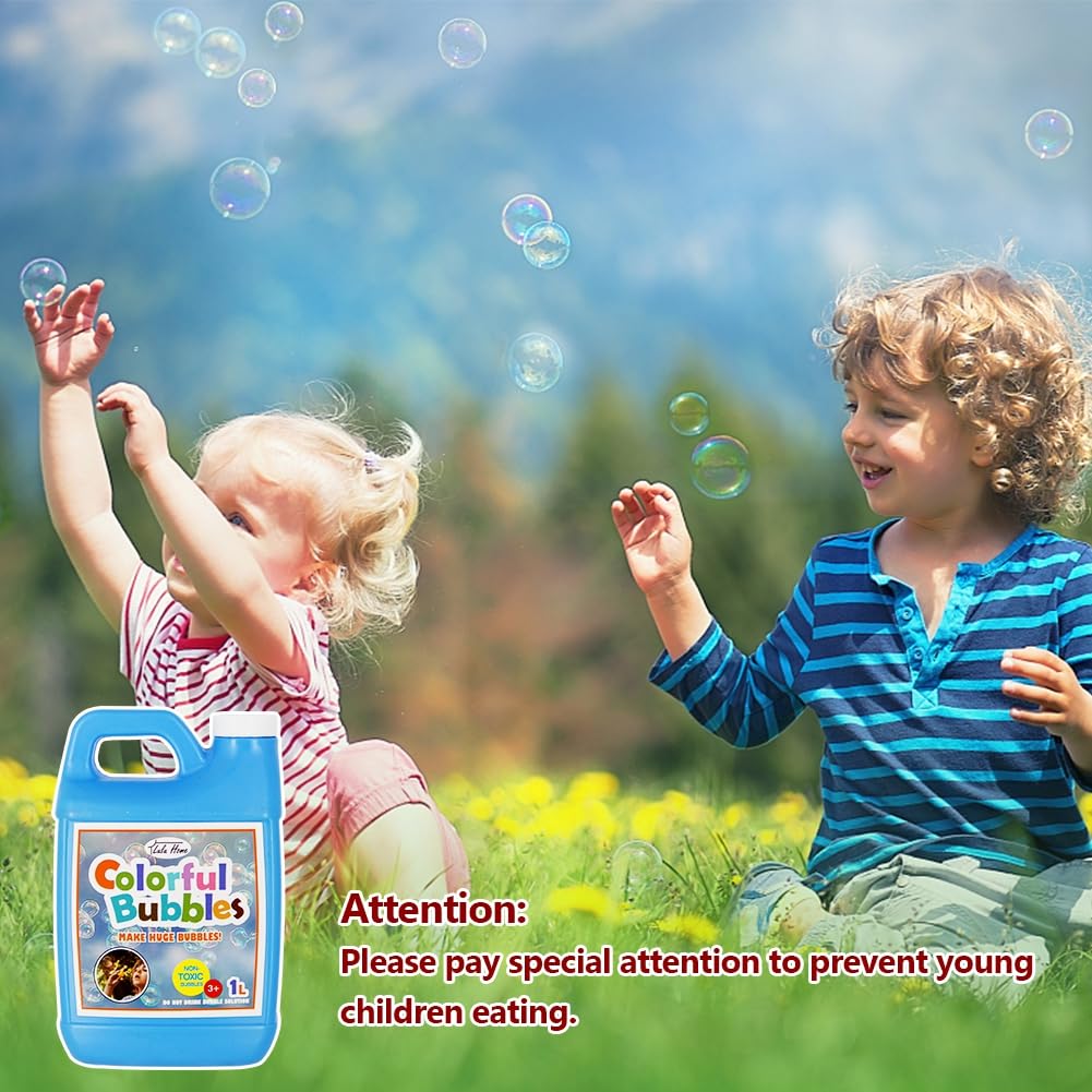 Lulu Home 2 Pack Bubble Solution (2 L Each) – Giant Bubble Wand & Blower for Parties