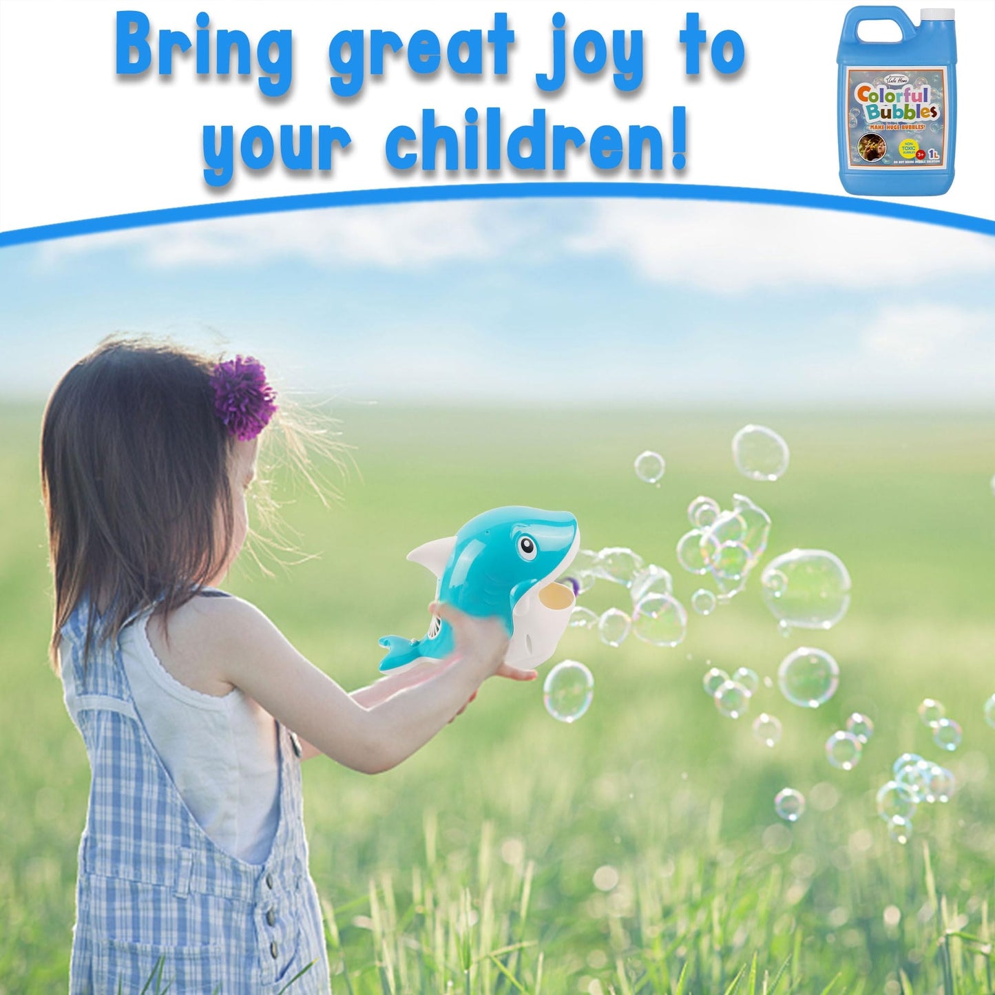 Lulu Home 2 Pack Bubble Solution (2 L Each) – Giant Bubble Wand & Blower for Parties