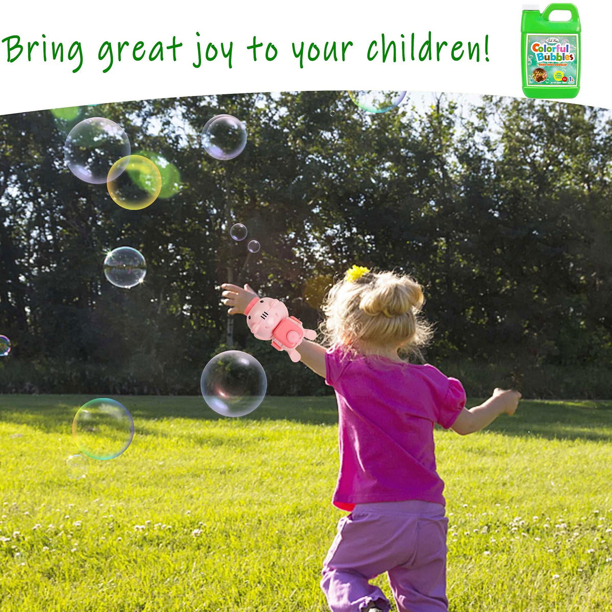 Lulu Home Bubble Concentrated Solution – 1 L Grass Green for Bubble Machines, Giant Bubbles & Party Fun