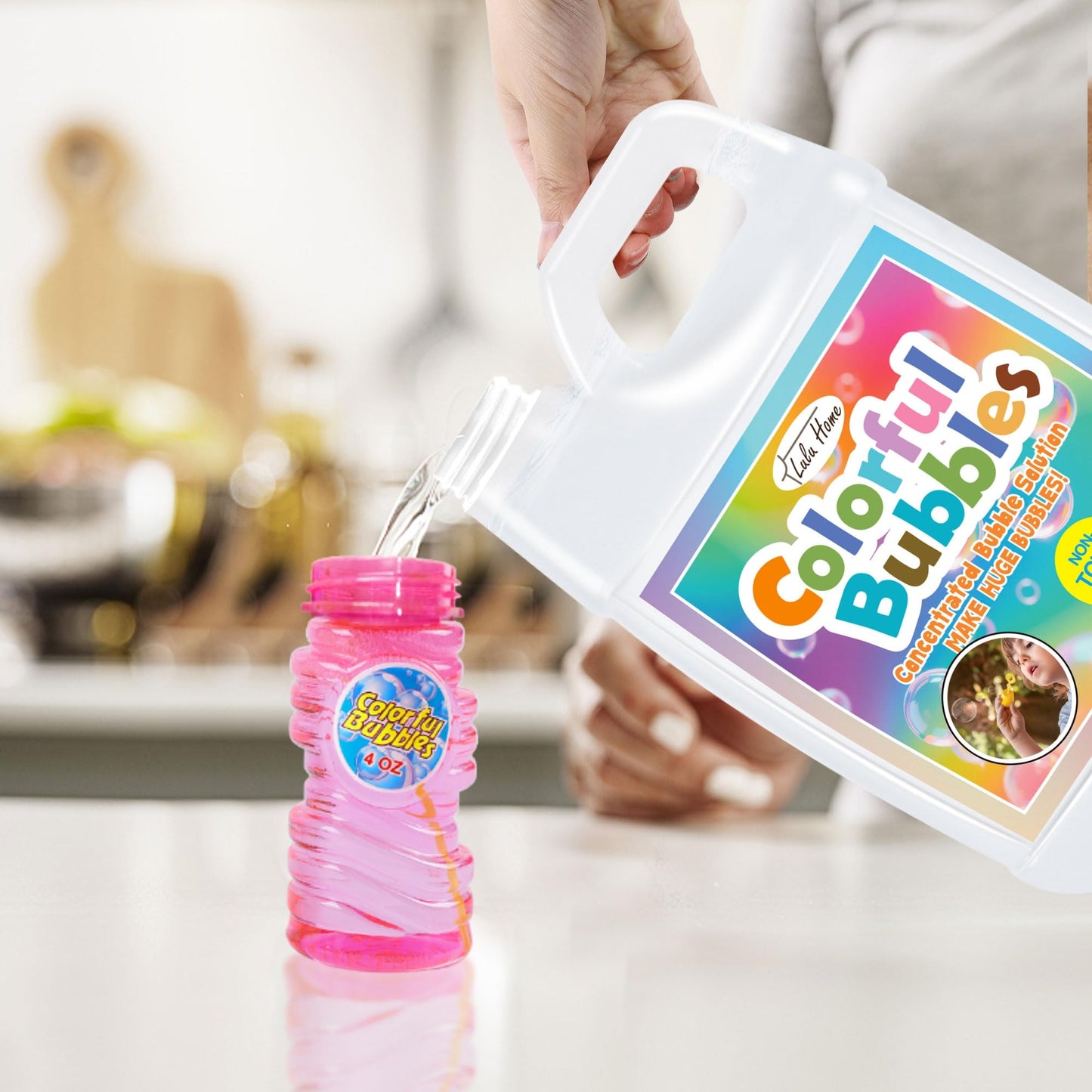 Lulu Home Concentrated Bubble Solution – 1 L Refill for Bubble Machines & Giant Wands | Up to 2.5 Gallons for Kids’ Parties