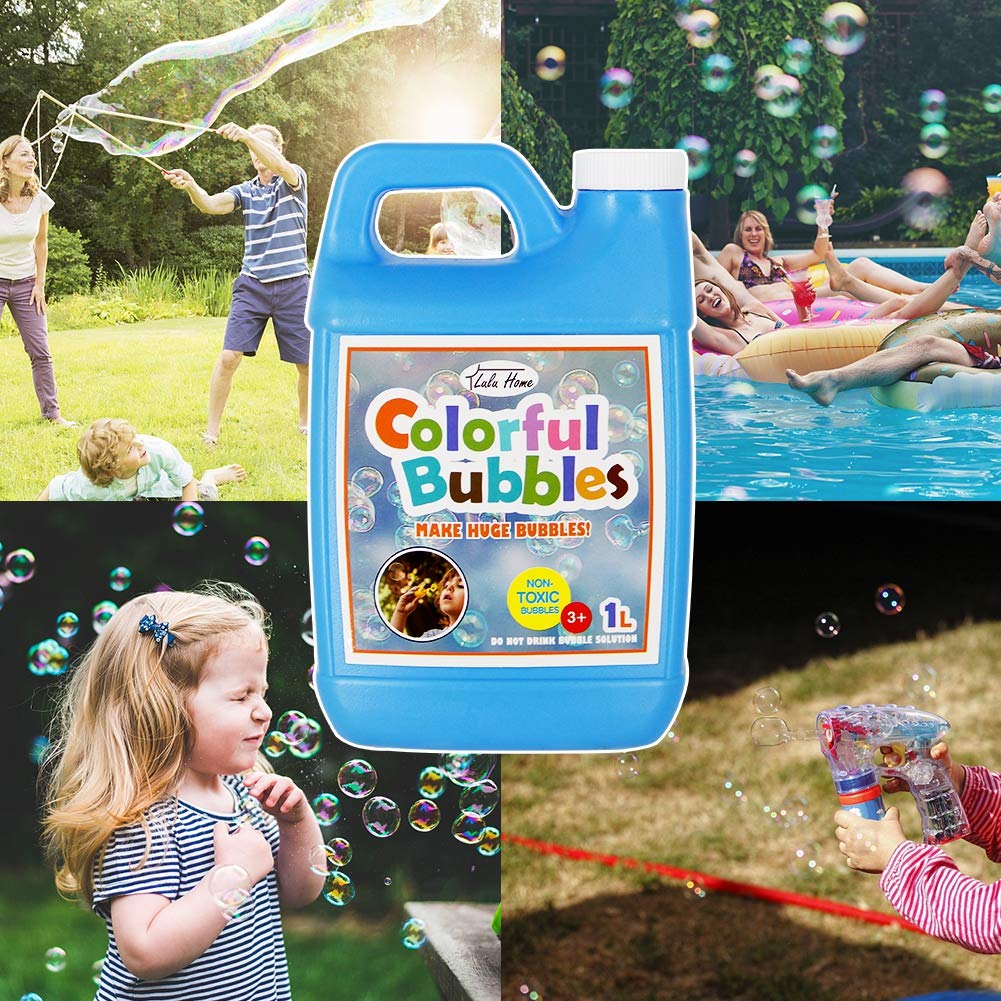 Lulu Home 1 L Concentrated Bubble Solution – Refills for Bubble Machines, Giant Wands & Blowers (Up to 2.5 Gallons)